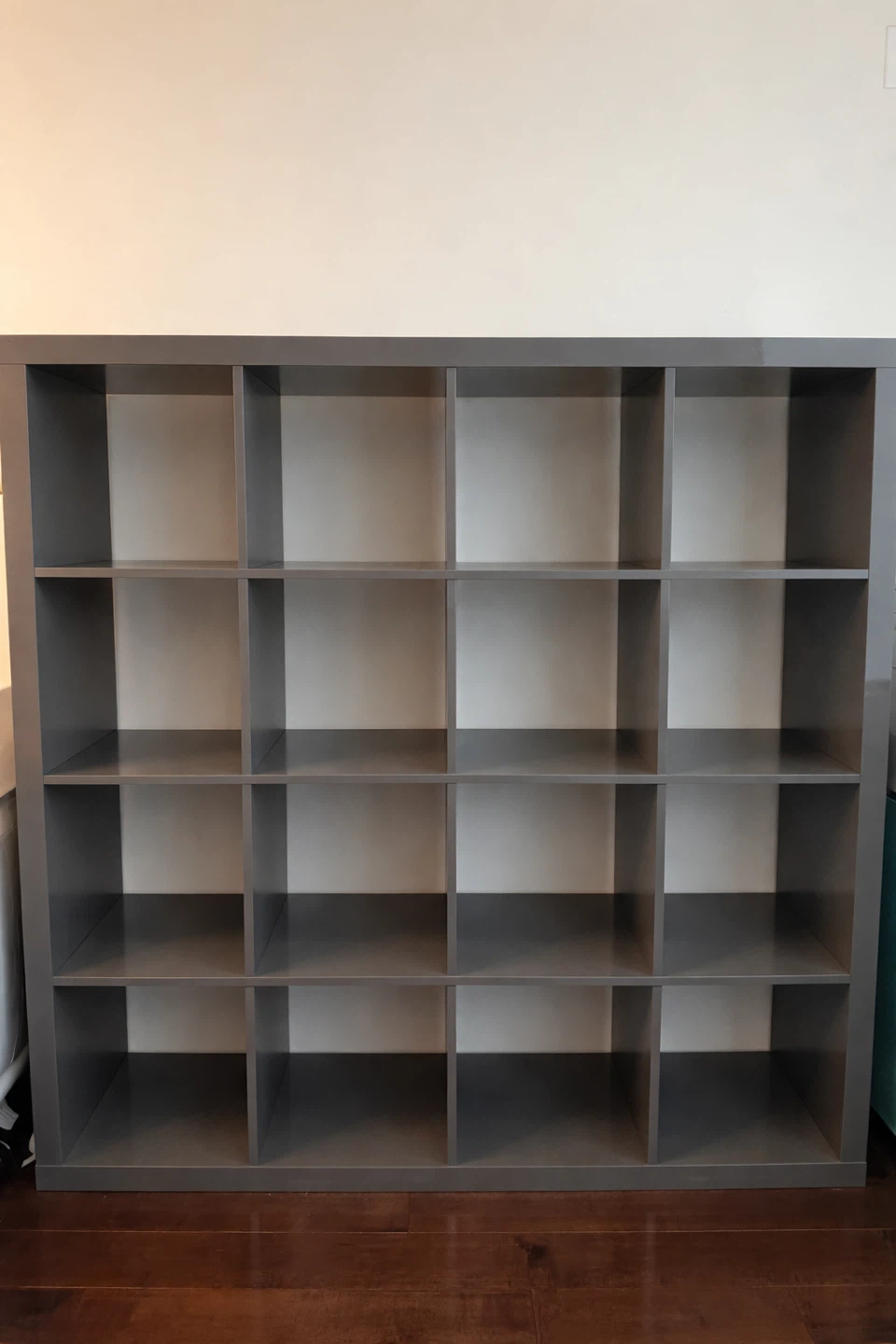 Grey 16-Cube Storage Shelf Unit