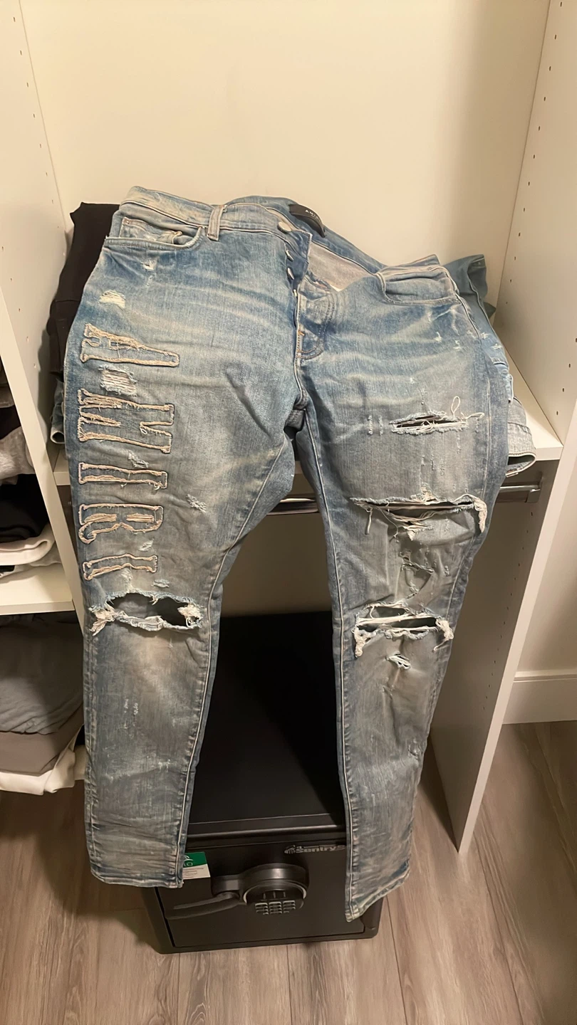 AMIRI Distressed Patch Jeans - photo 2