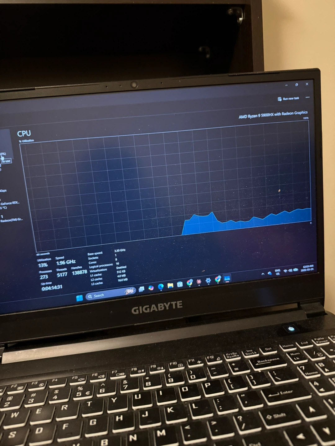 GIGABYTE A5 X1 Laptop - Ryzen 9, RTX 3070, 16GB RAM, 512GB SSD