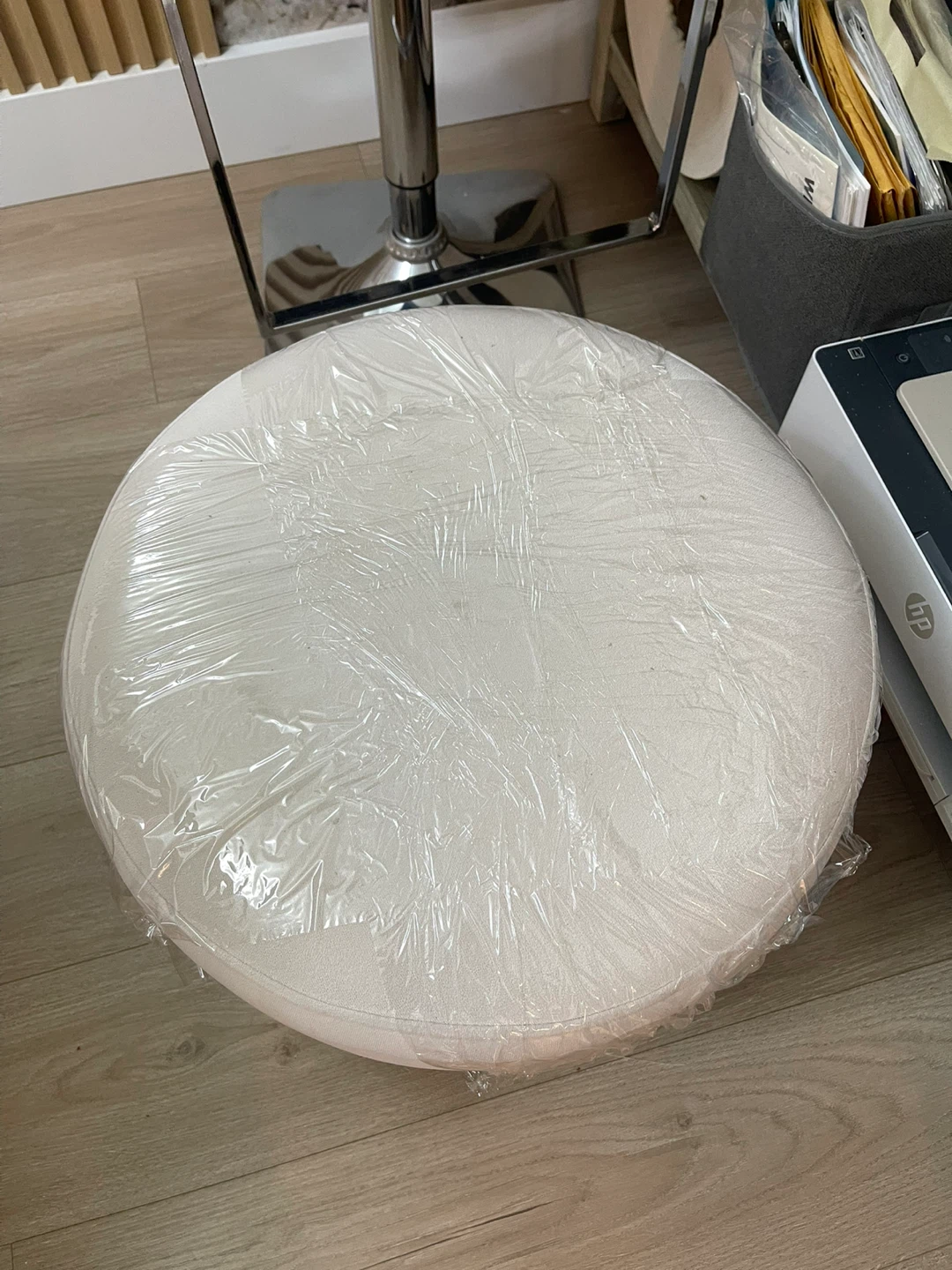 Round Velvet Ottoman Footstool - Pink - photo 2