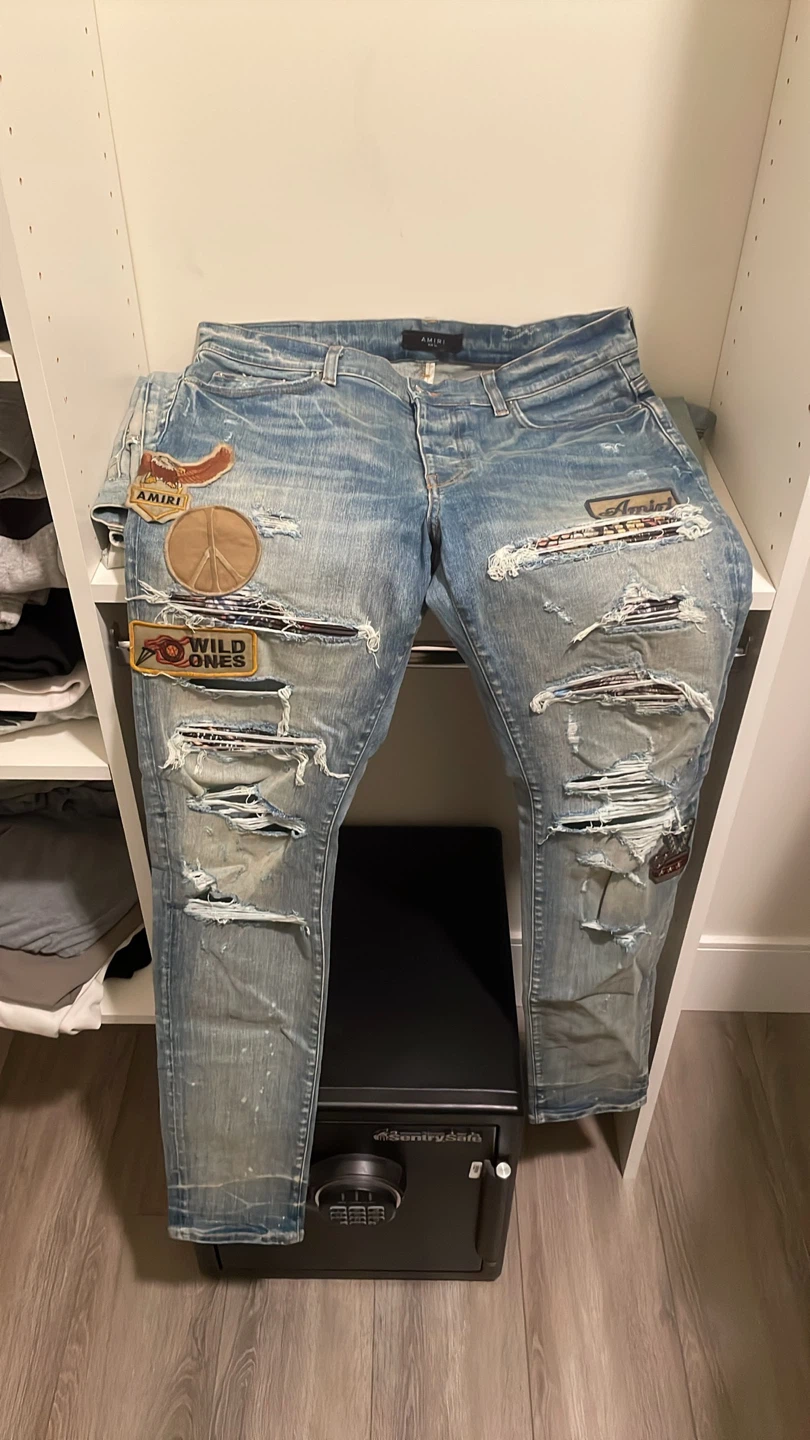 Amiri Distressed Patched Jeans