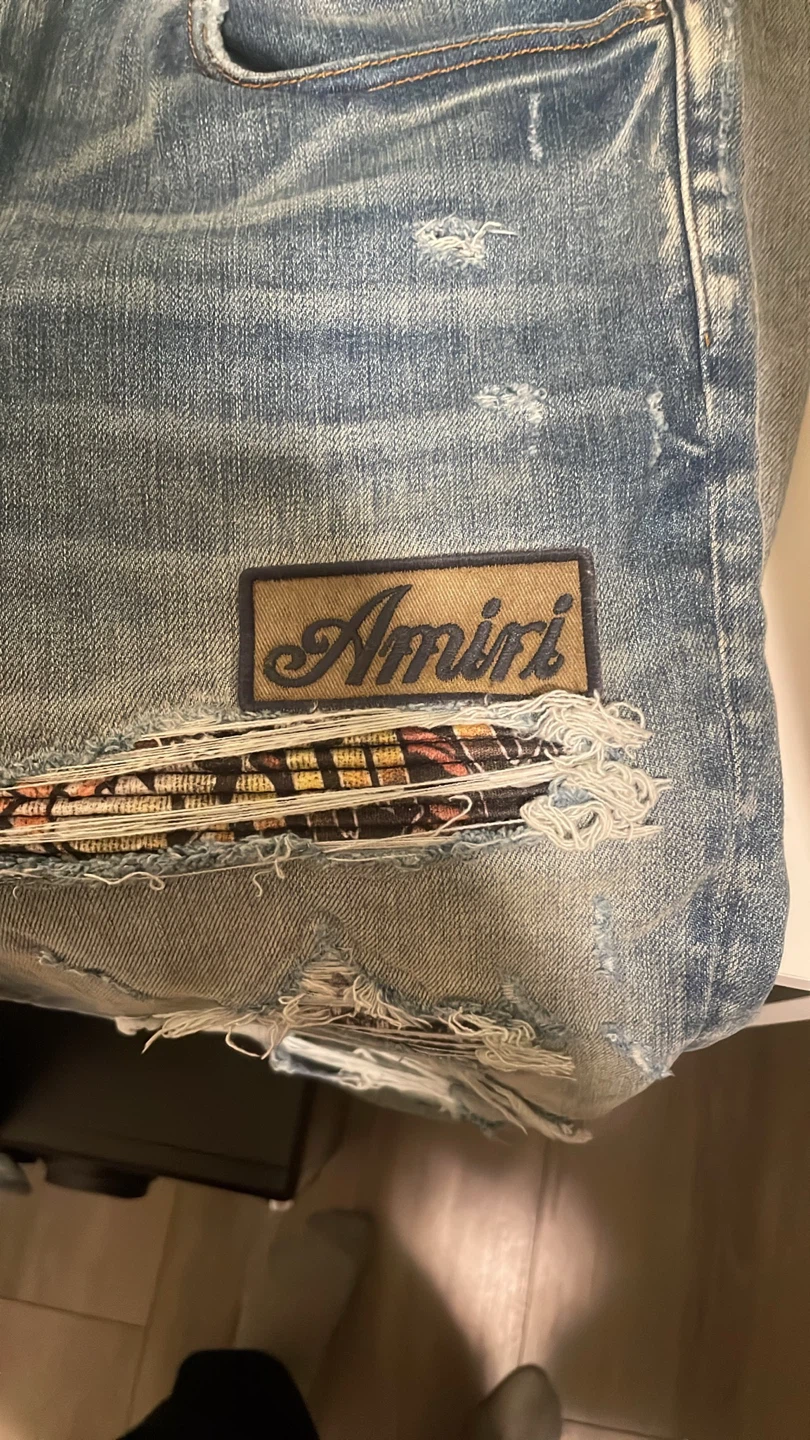 Amiri Distressed Patched Jeans - photo 4