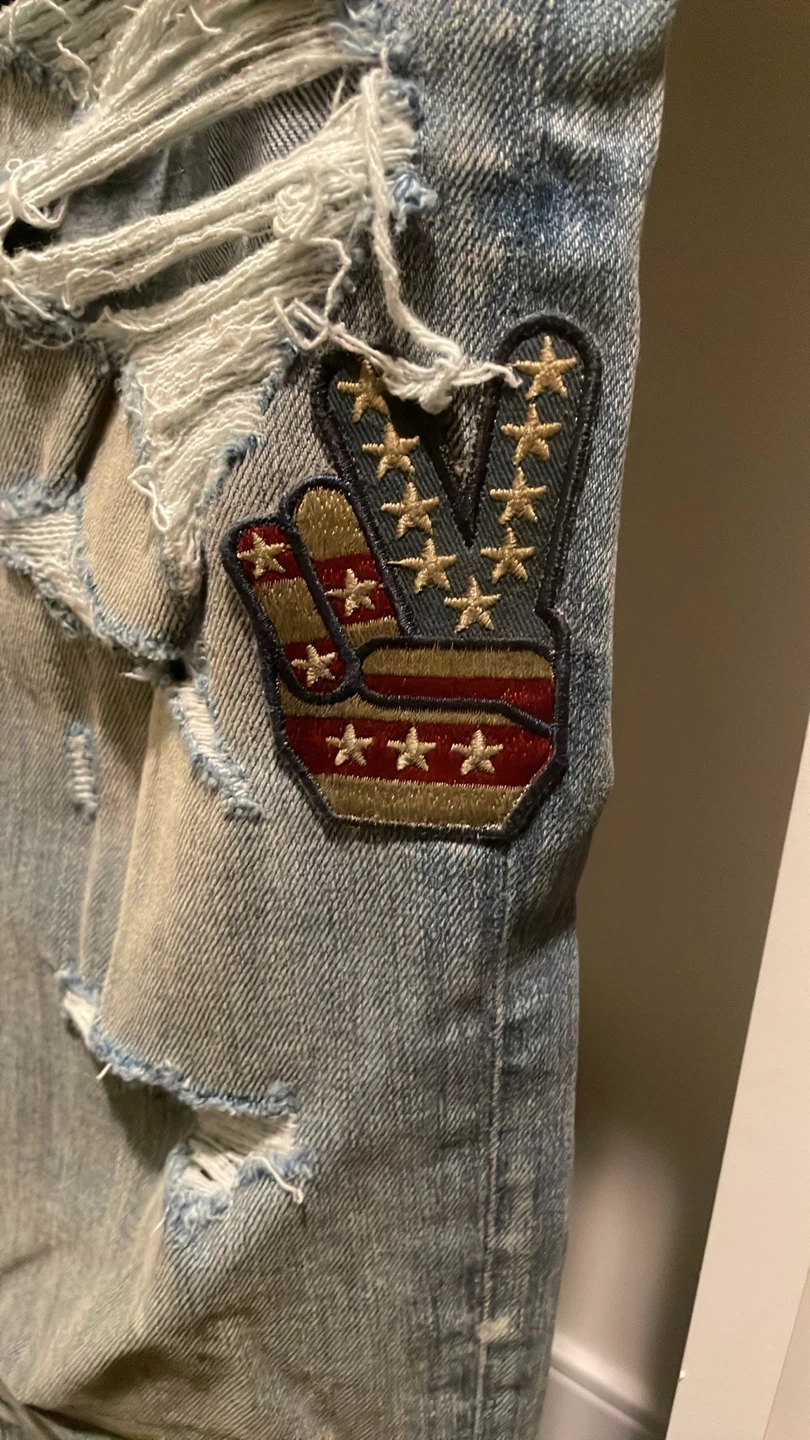 Amiri Distressed Patched Jeans - photo 3