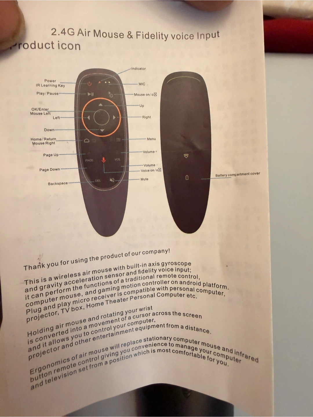 2.4G Air Mouse & Fidelity Voice Input Remote Control - photo 3