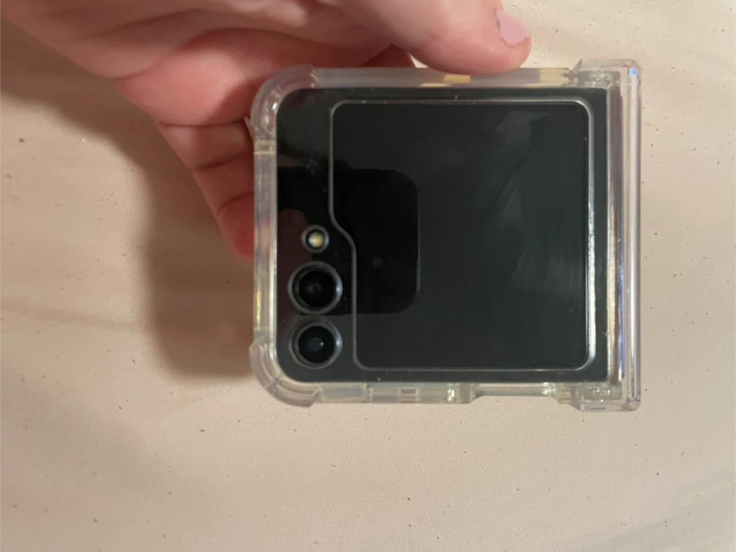 Samsung Galaxy Z Flip 5 with Clear Protective Case
