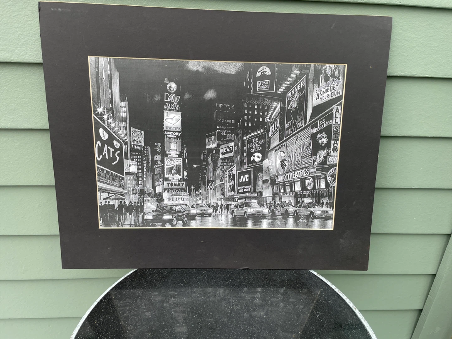 NYC Times Square night city scape print noir wall art - photo 2