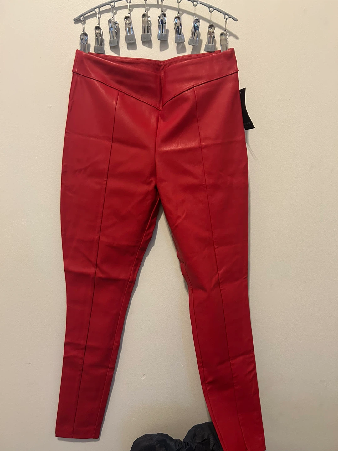 Free Press Red Faux Leather Pants Size L - photo 2