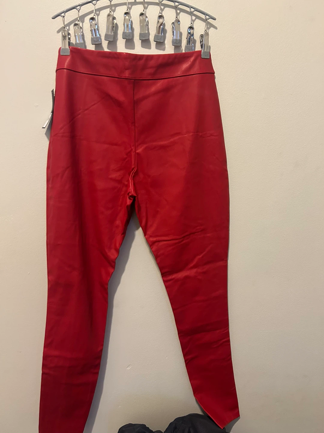 Free Press Red Faux Leather Pants Size L - photo 3
