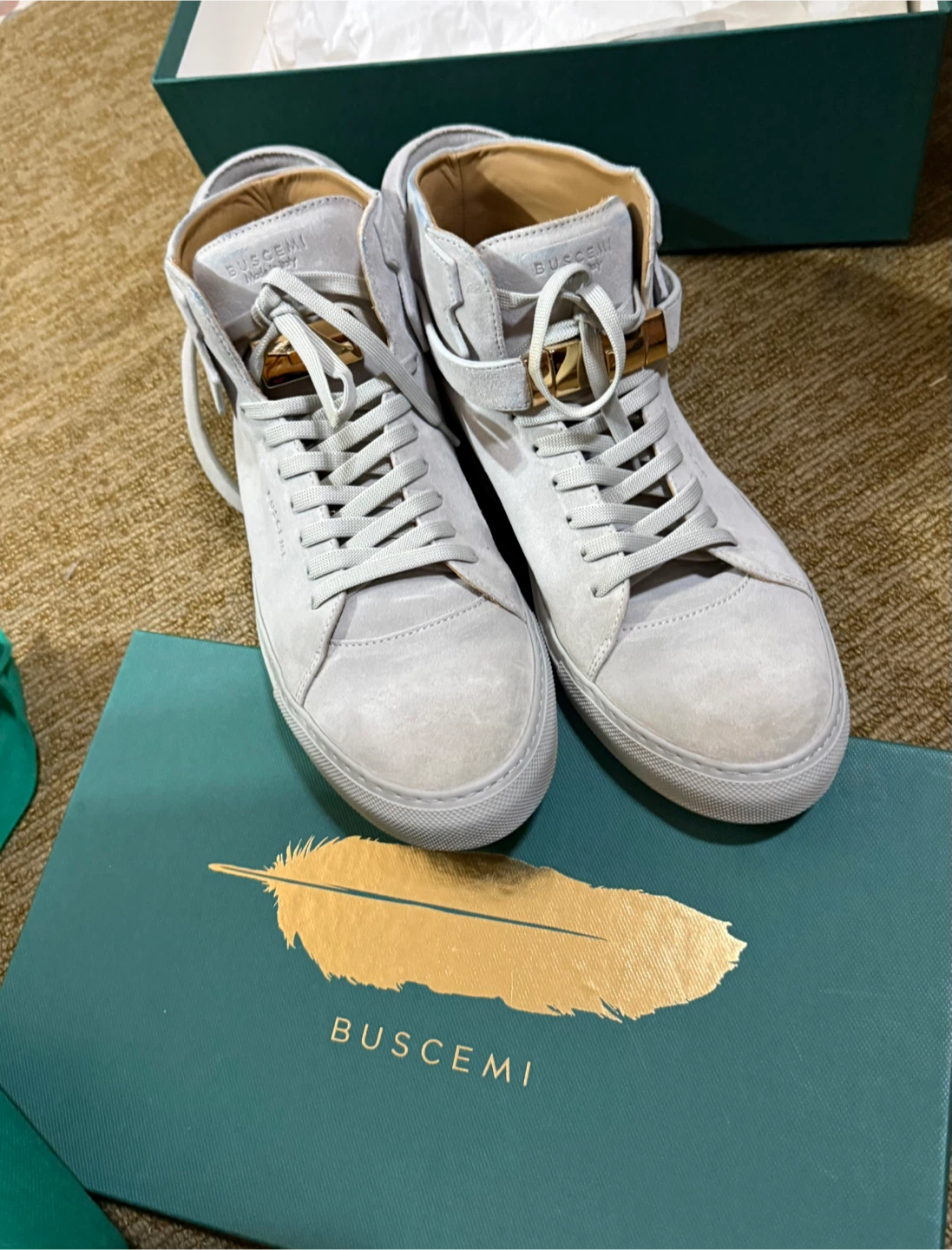Buscemi High Top Sneakers - Light Grey Suede - photo 2