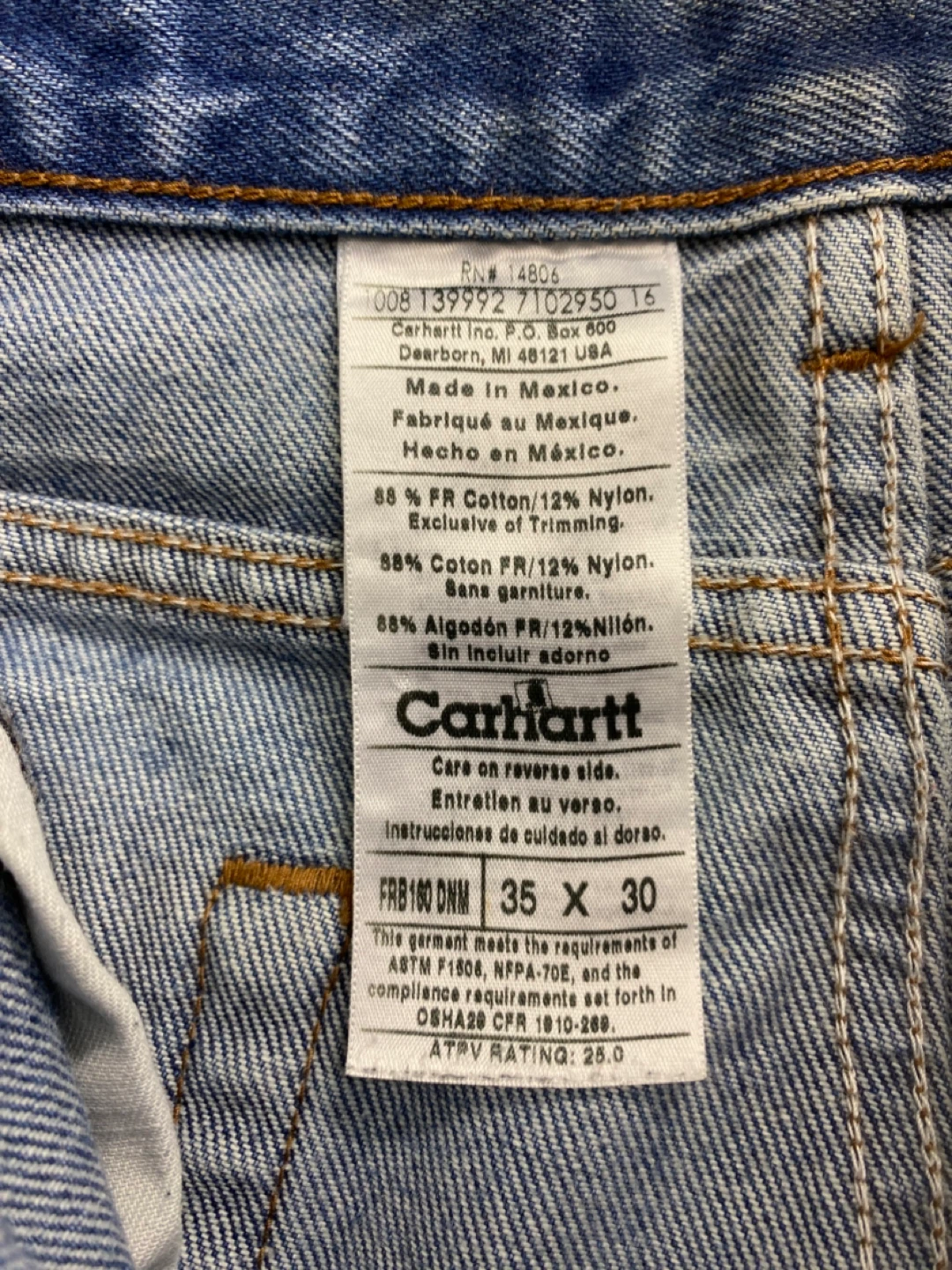 Vintage Carhartt Flame Resistant Relaxed Fit Jeans - 35x30 - photo 5