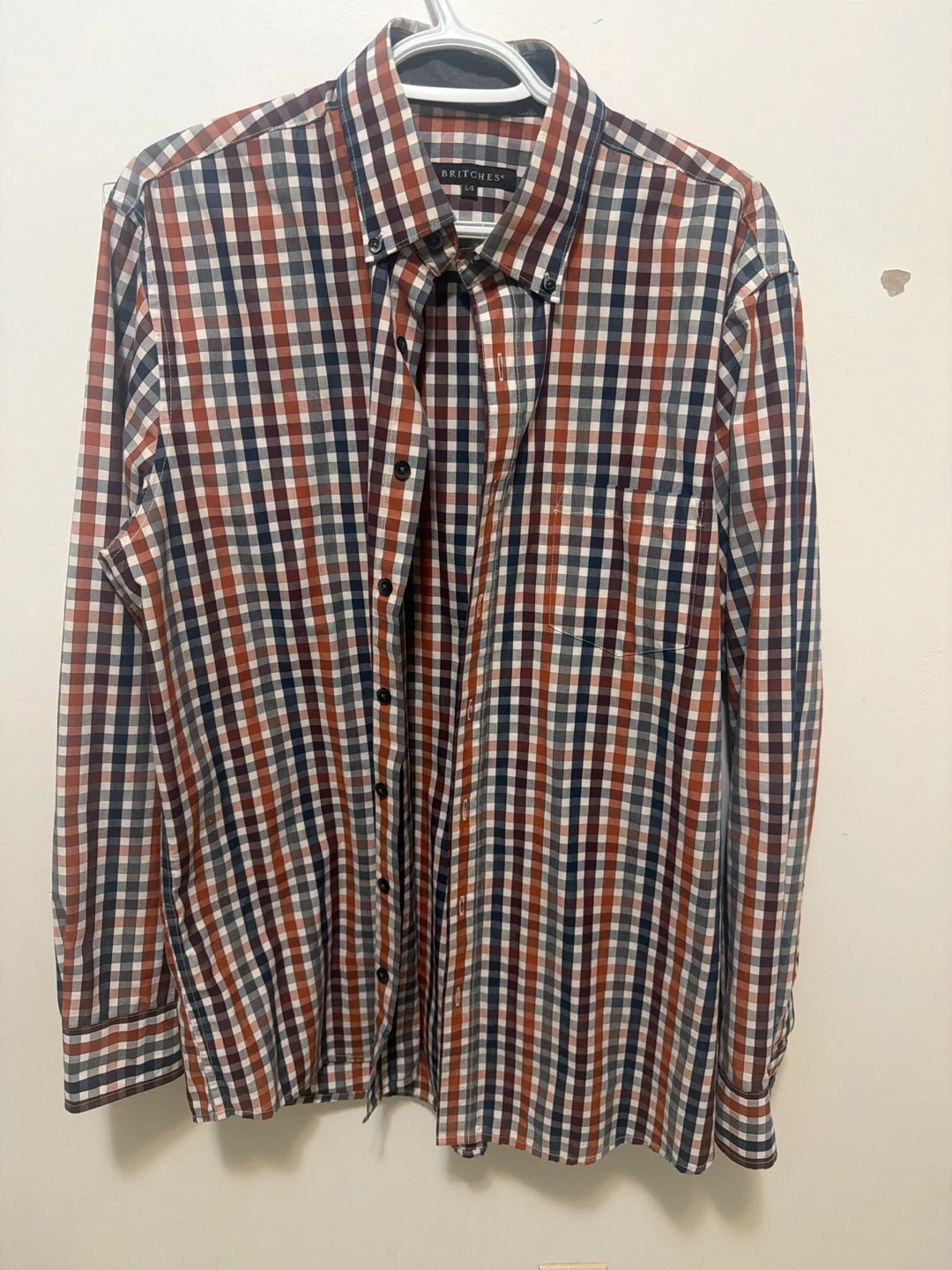 Britches Plaid Button-Down Shirt - Size L/G