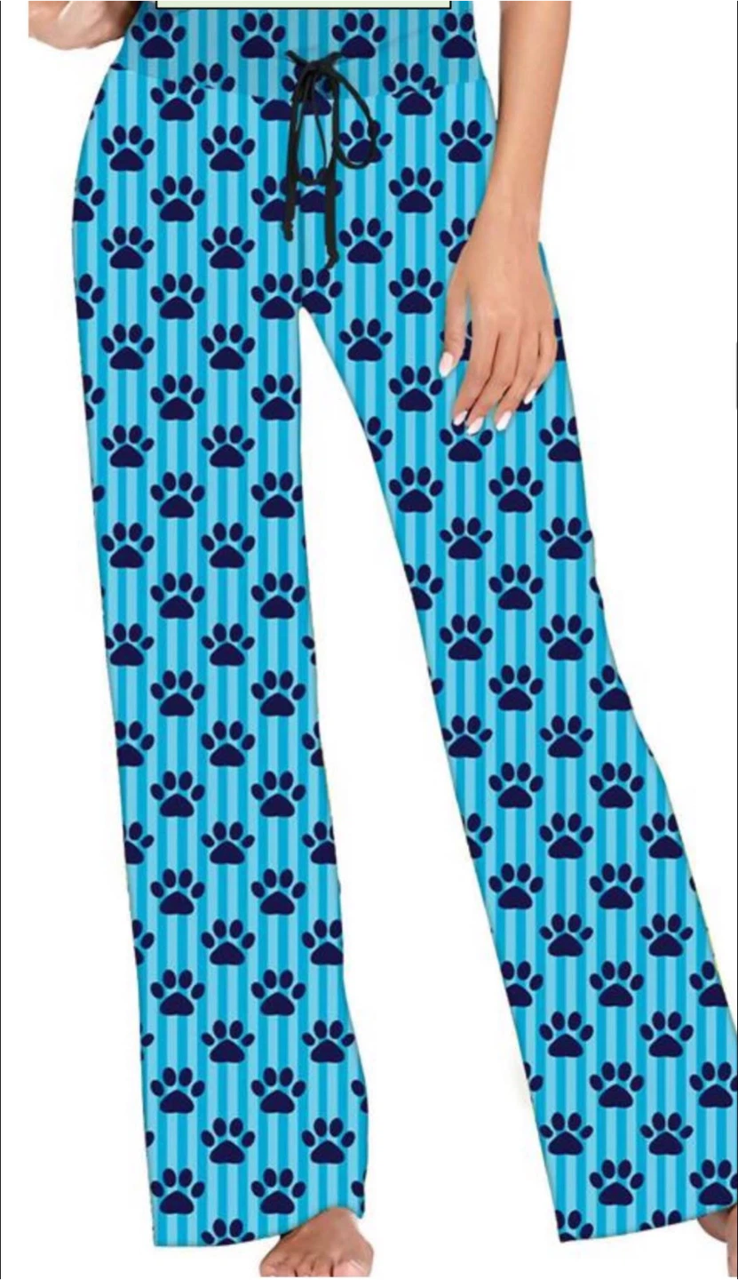 Blue Paw Print Pajama Pants
