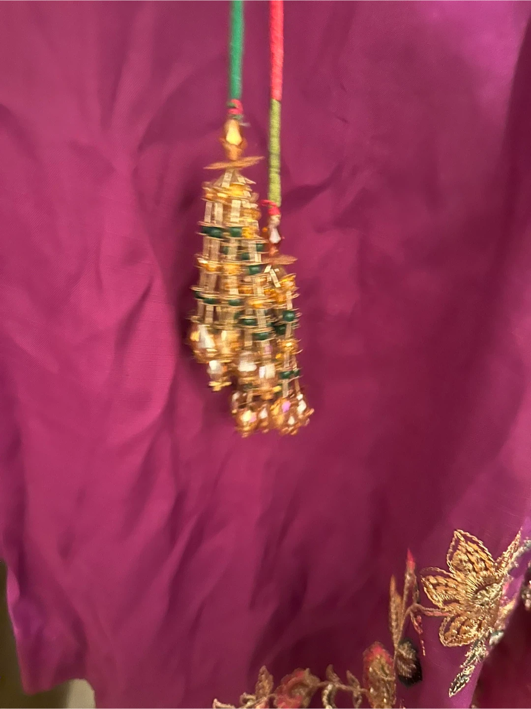 Embroidered Purple Kurti with Dupatta