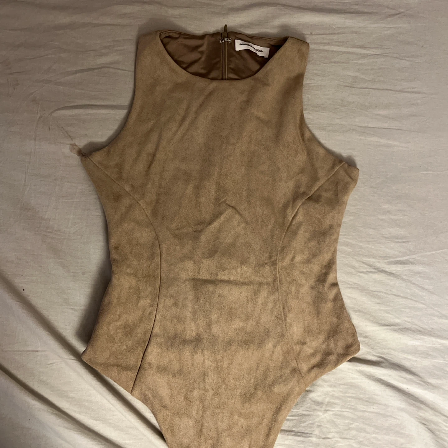 MANIERE DE VOIR Suede Bodysuit