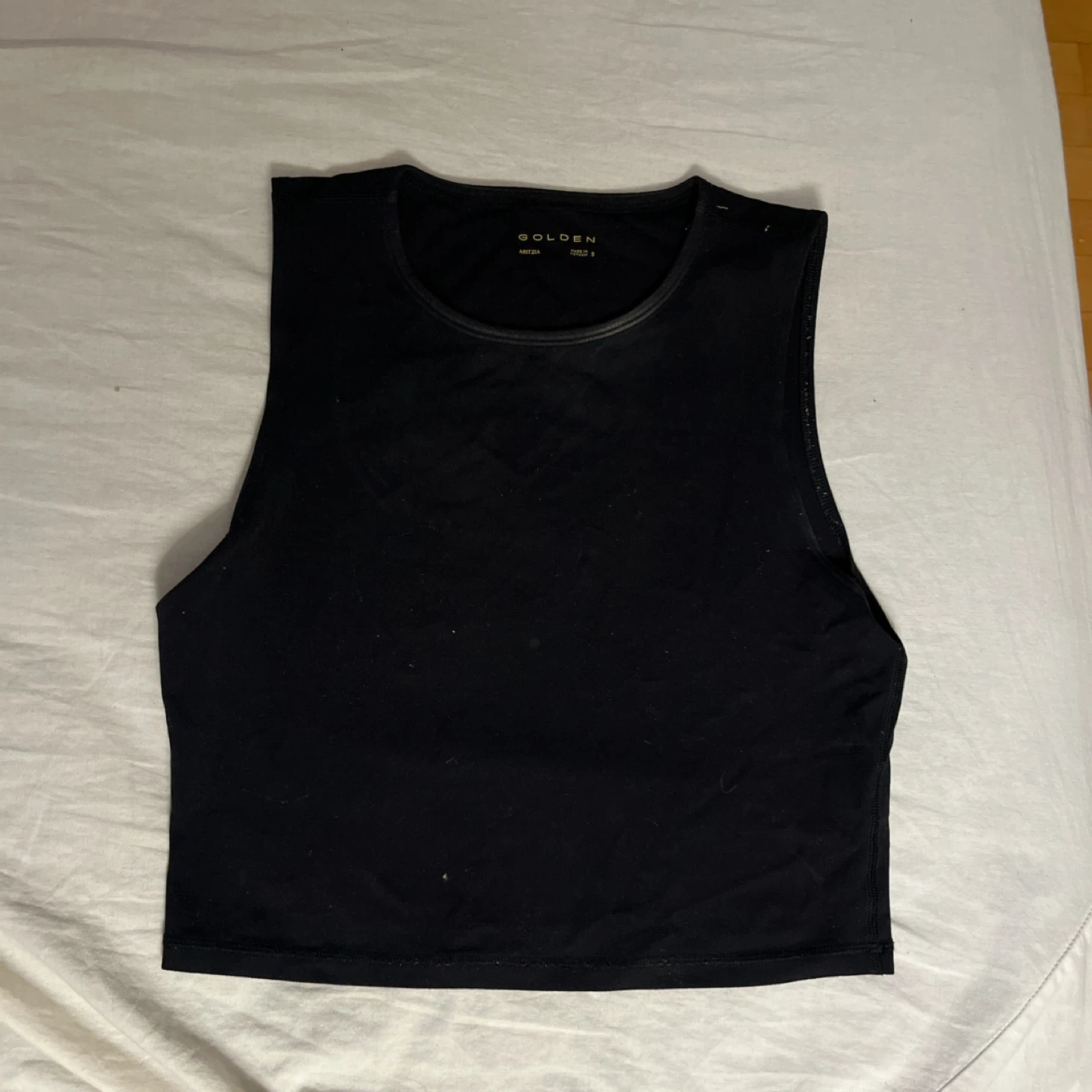 Aritzia Golden Black Tank Top Size S