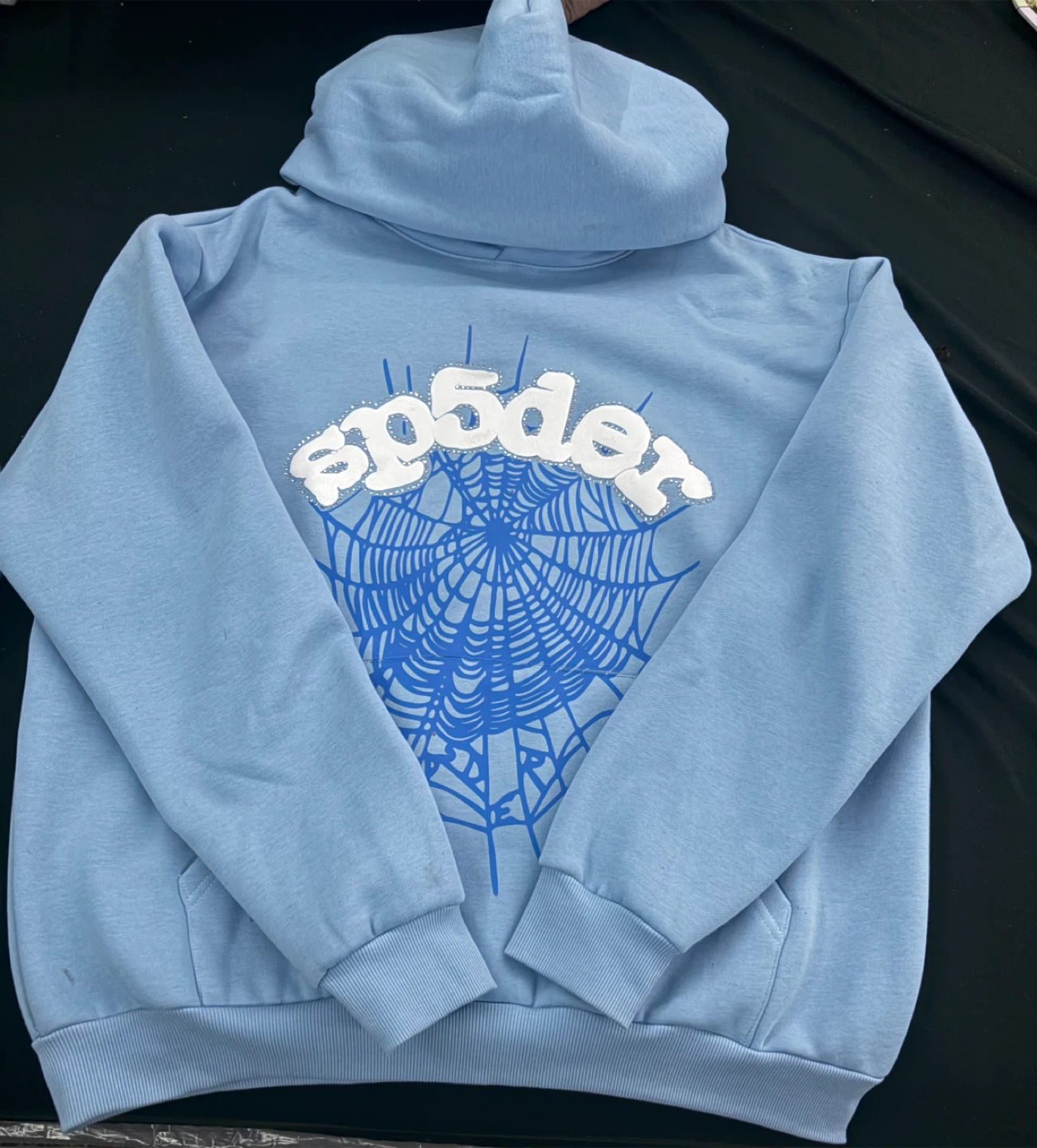 SP5DER Worldwide Spider Web Hoodie - Light Blue