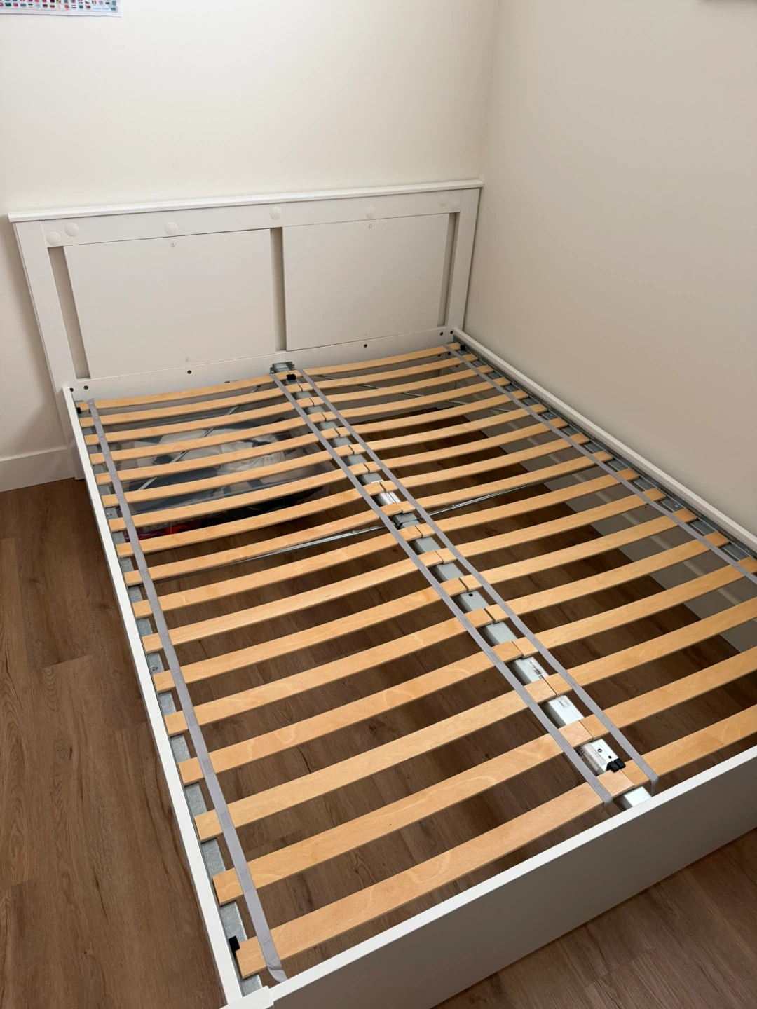 White Queen Bed Frame with Mattress - photo 2