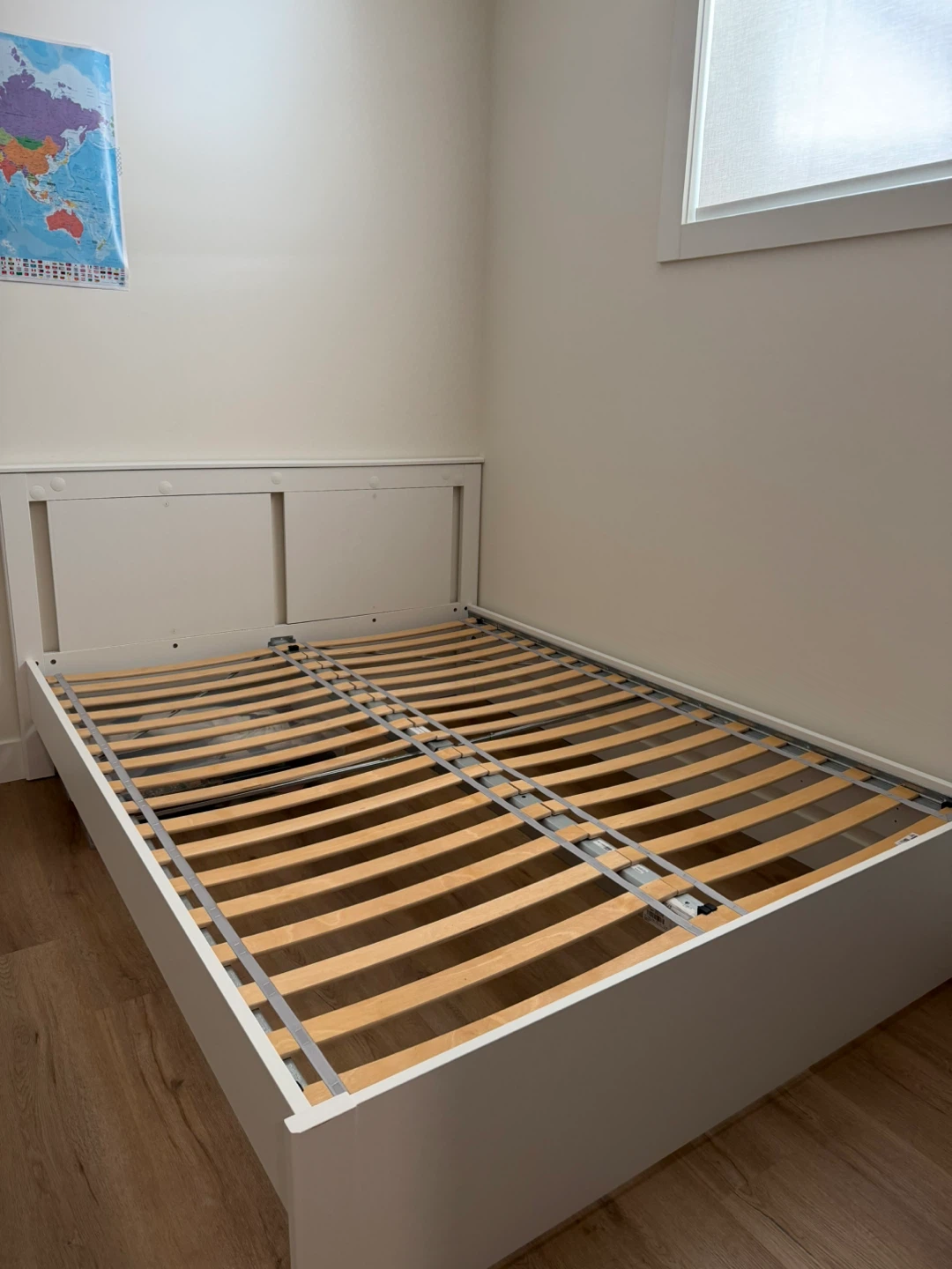 White Queen Bed Frame with Mattress - photo 4
