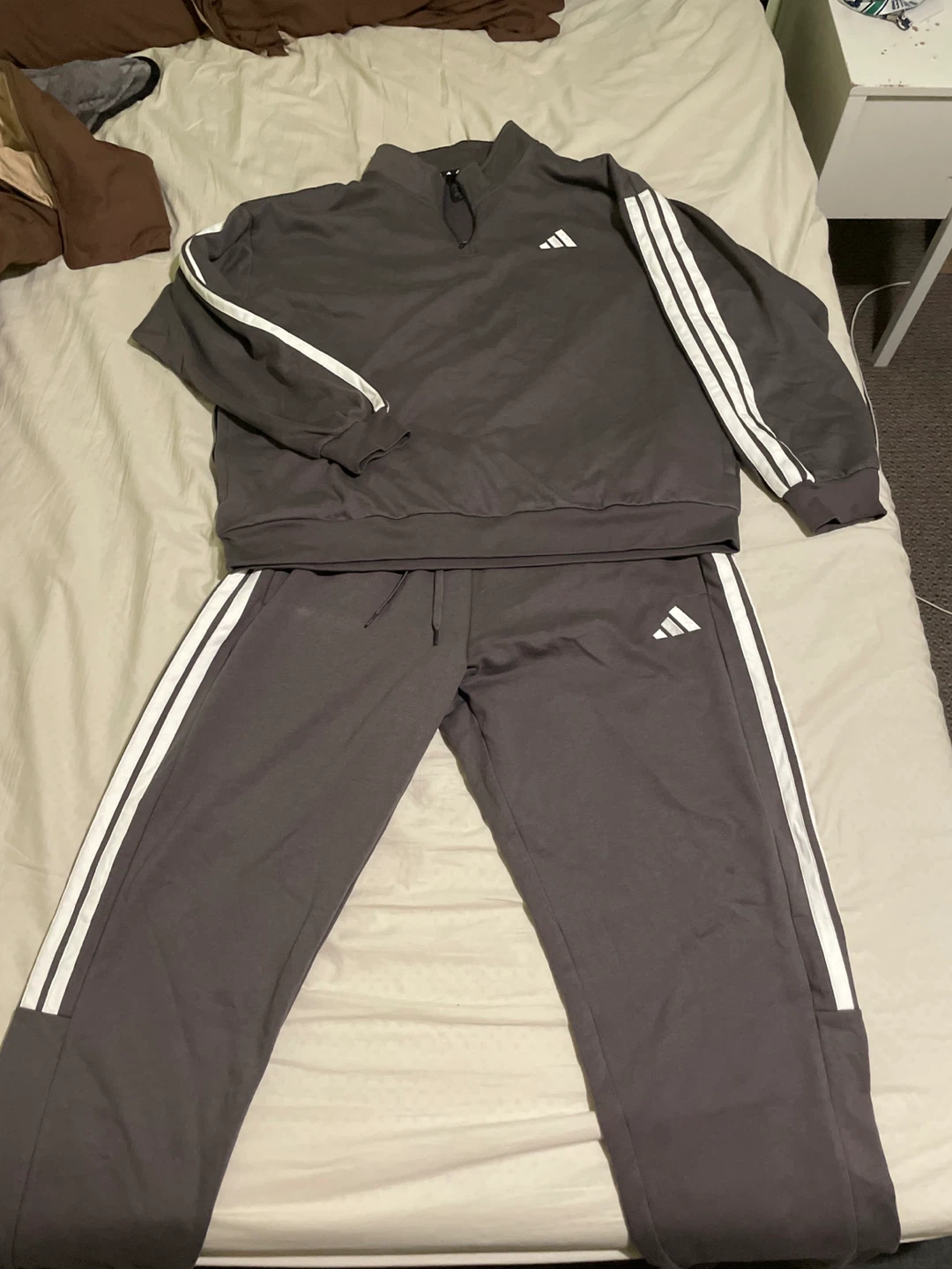 !DEAL! dark grey baggy adidas tracksuit XXL