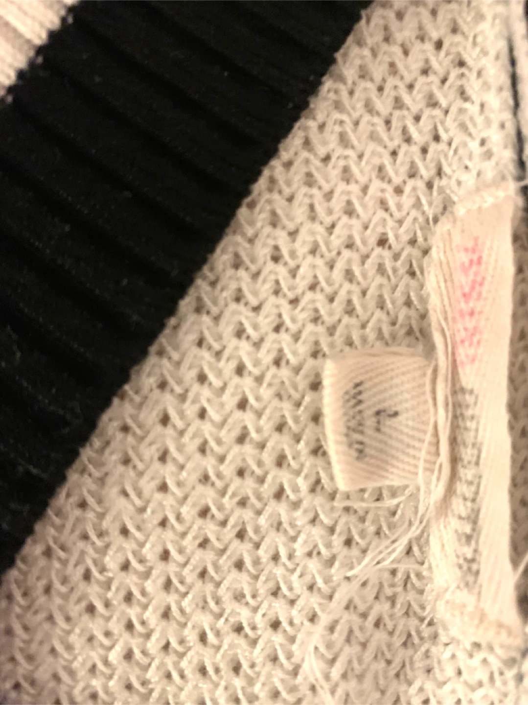 White V-Neck Sweater with Black Stripes - photo 2