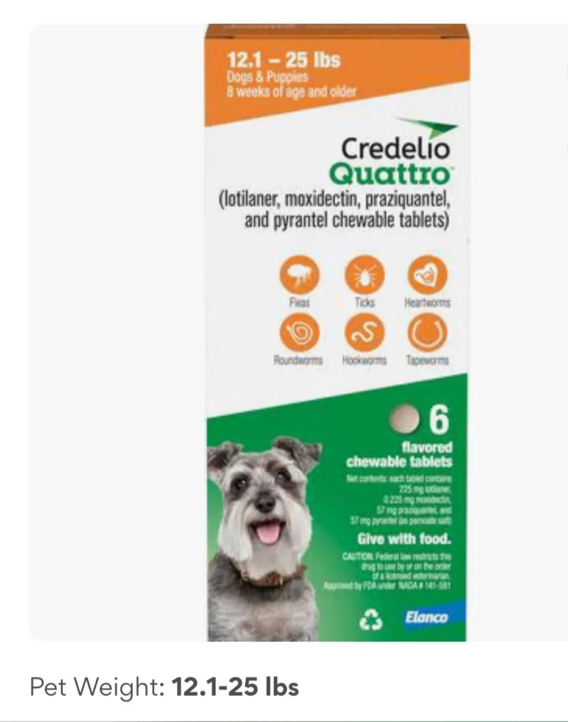 Credelio Quattro 12.1-25 lbs