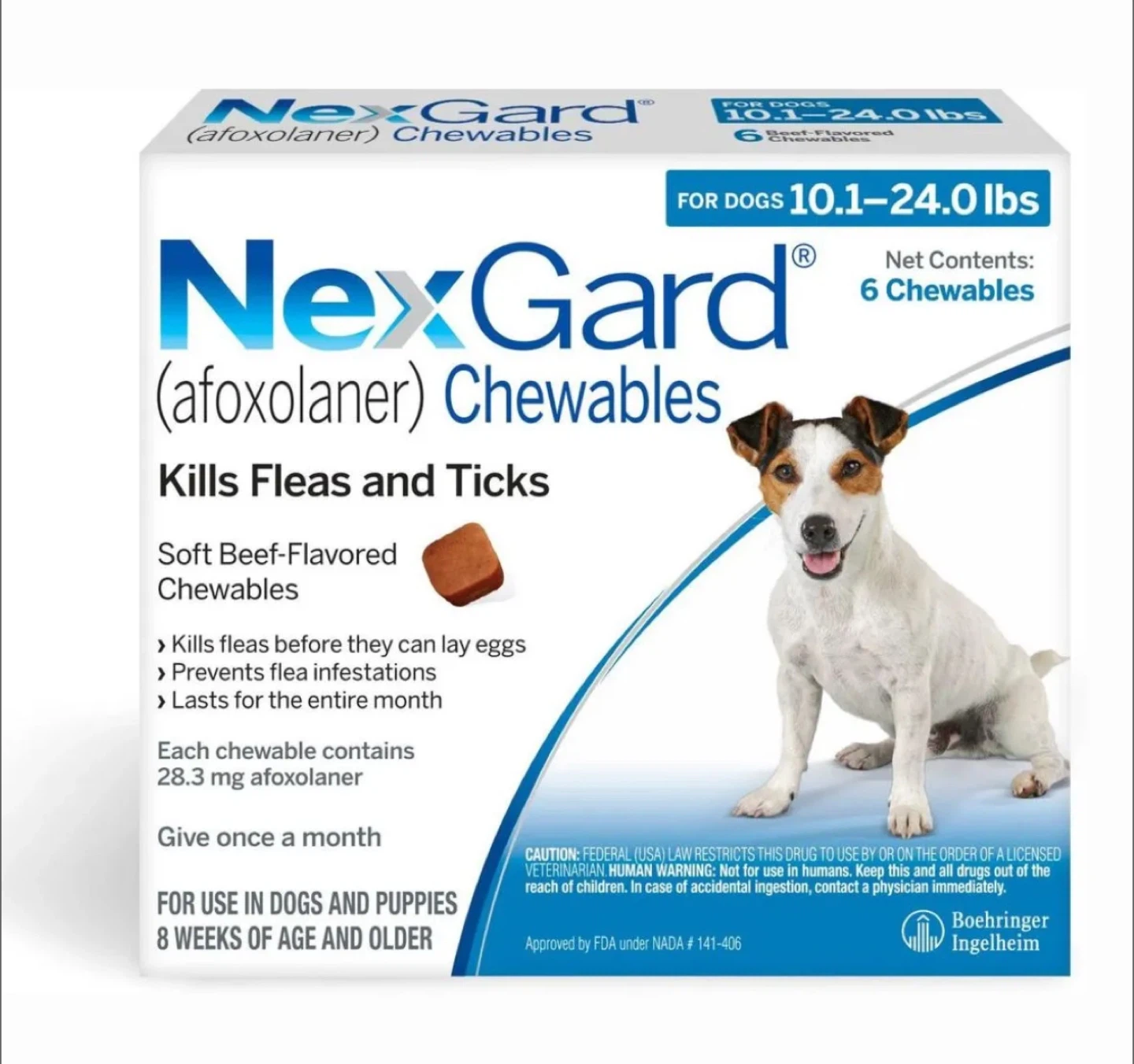 NexGard 10.1-24.0 lbs - 6 Count