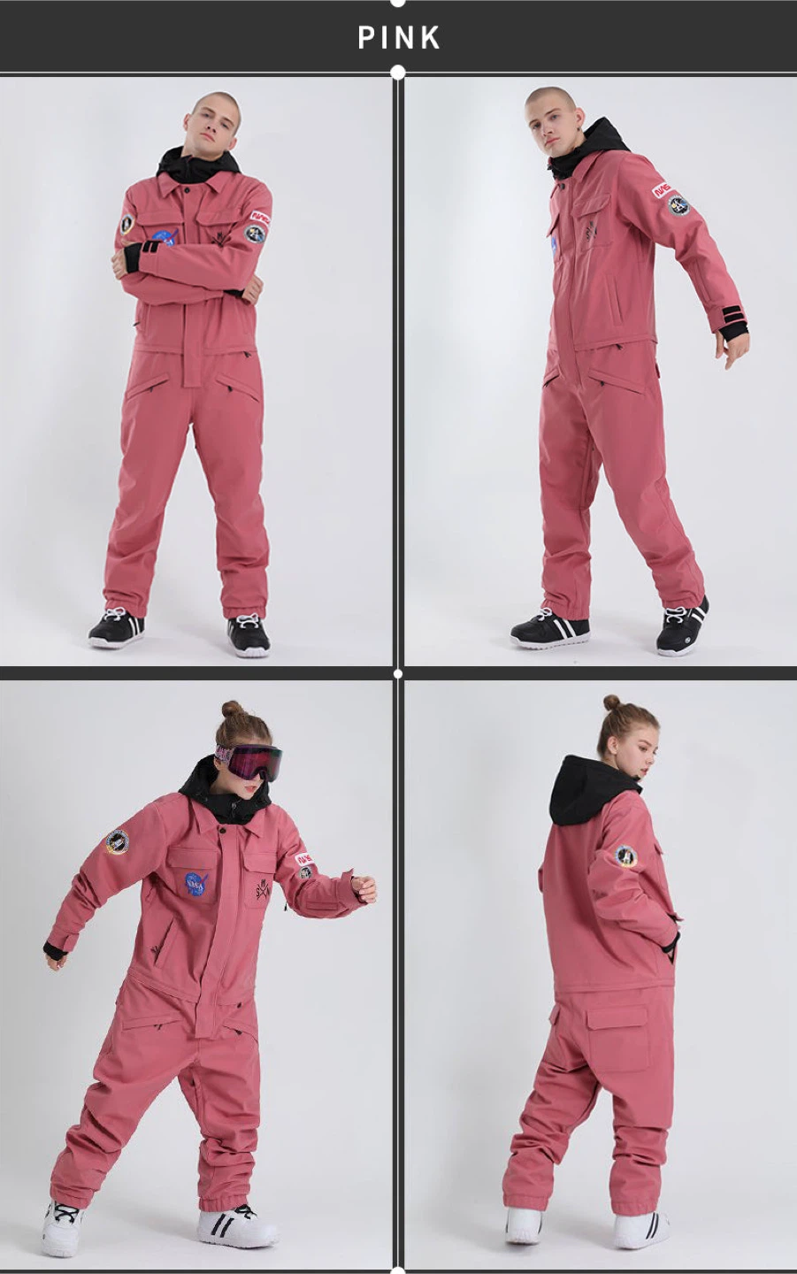 Nasa Icon One Piece Ski Suits Winter Jumpsuit