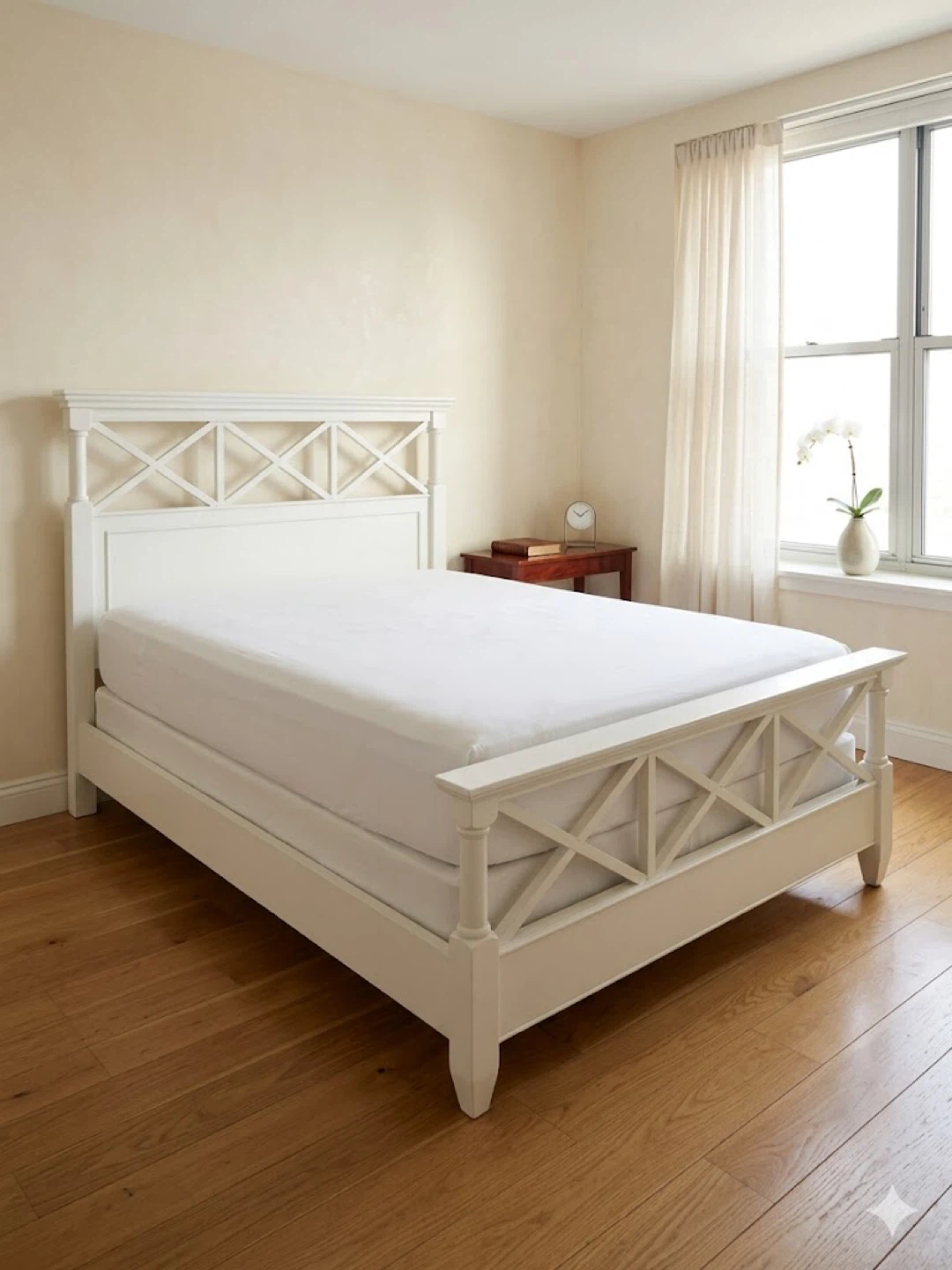White Wooden Bed Frame