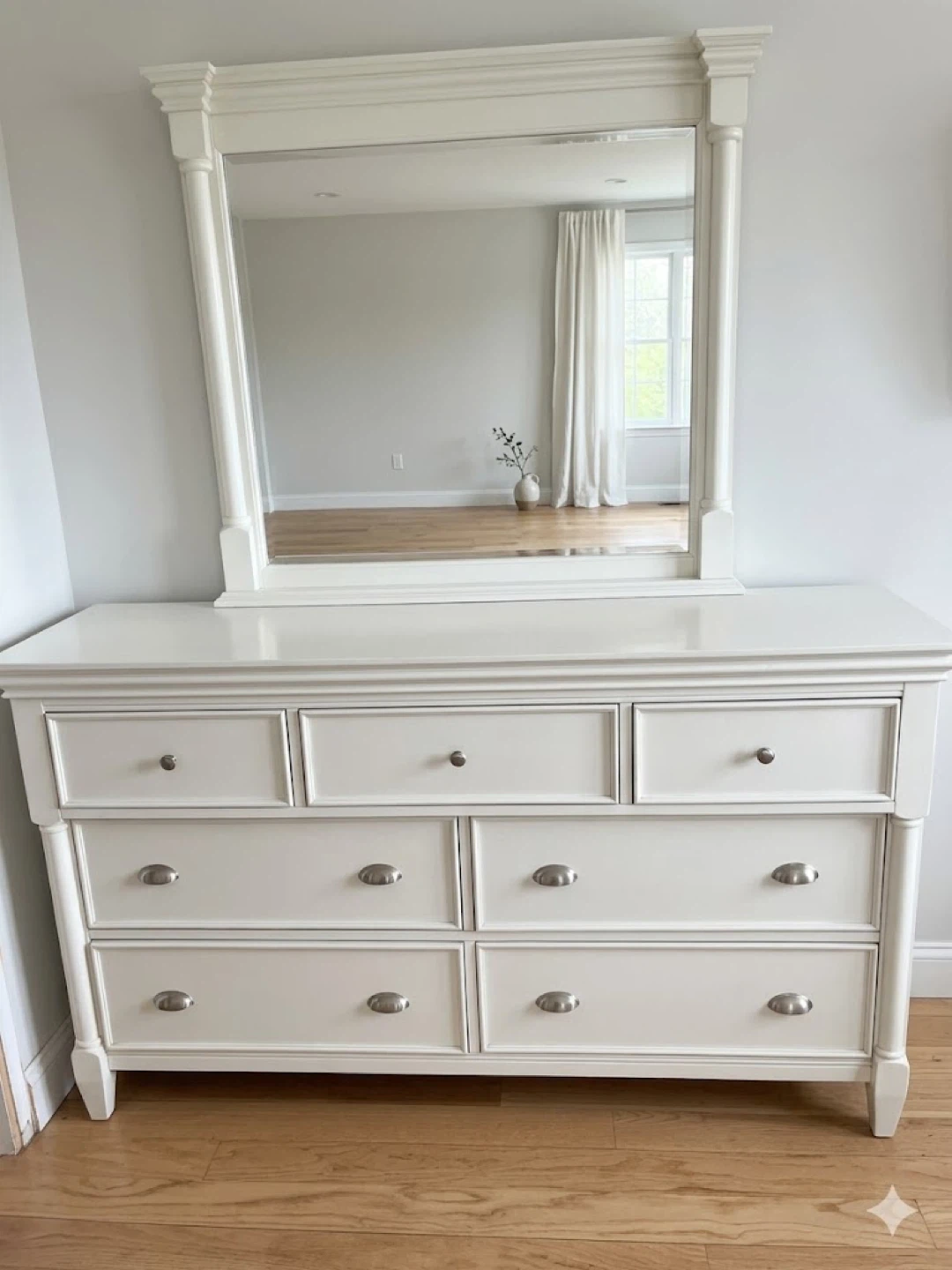 White Dresser with Mirror