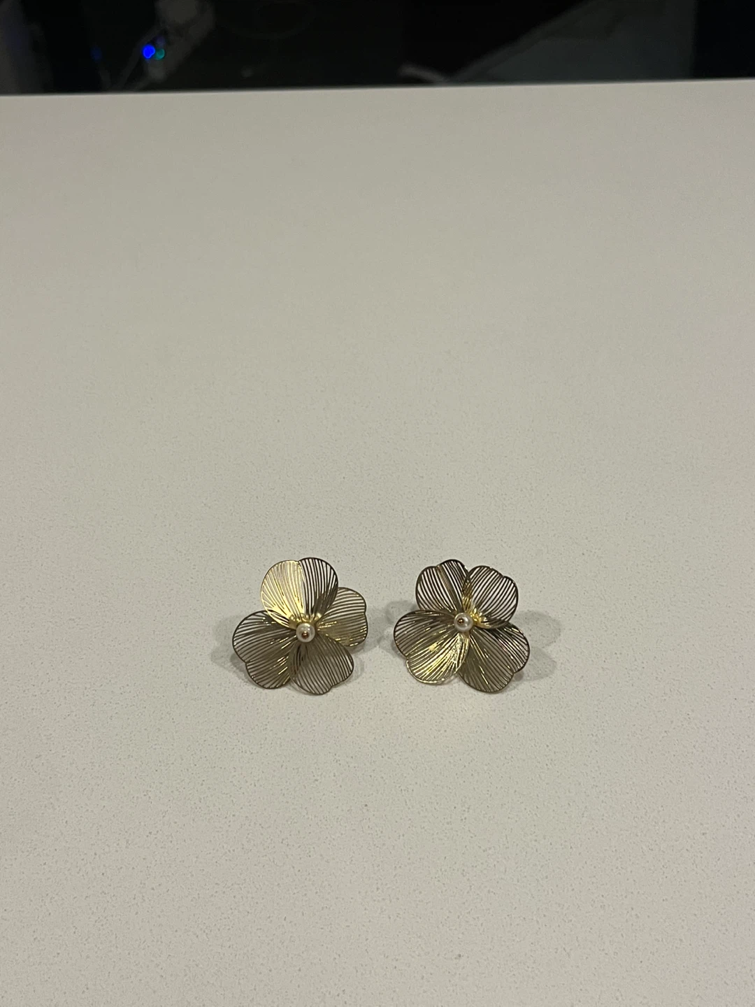 Gold-tone Flower Earrings . Pick up Liberty village only.