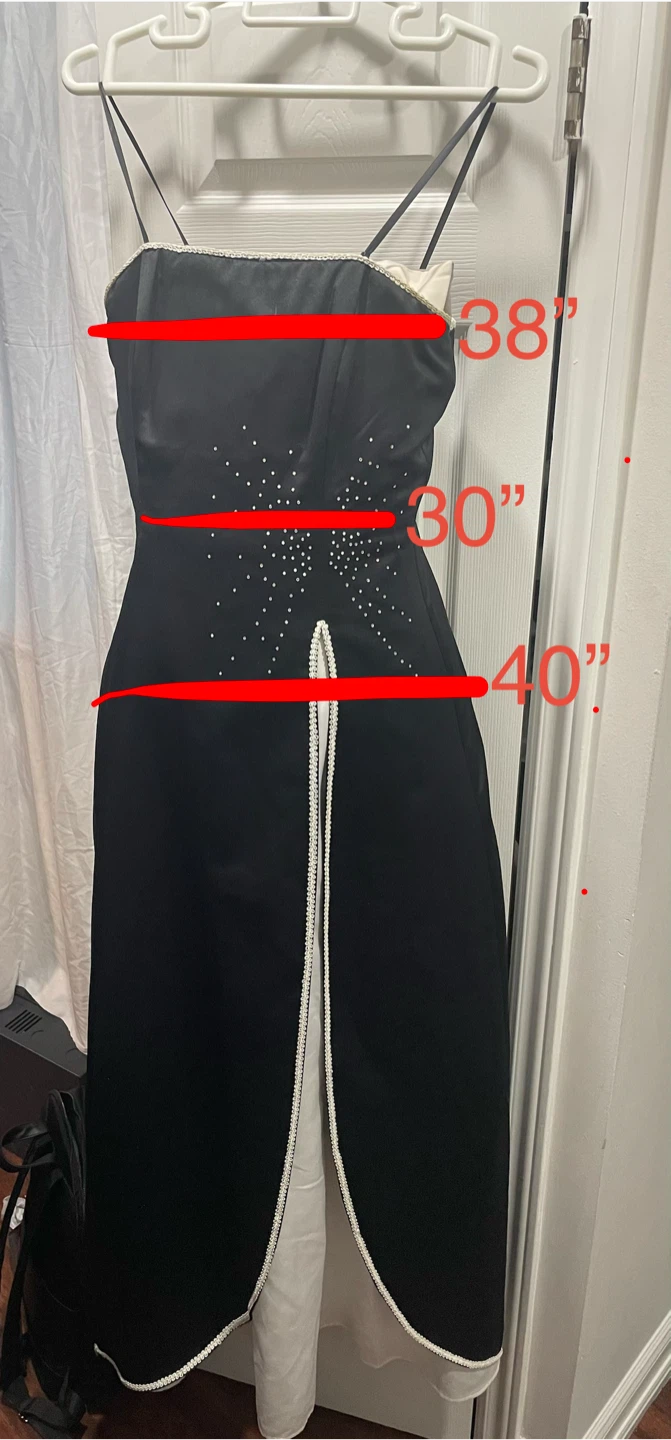 Black Evening Dress with Rhinestone Detail