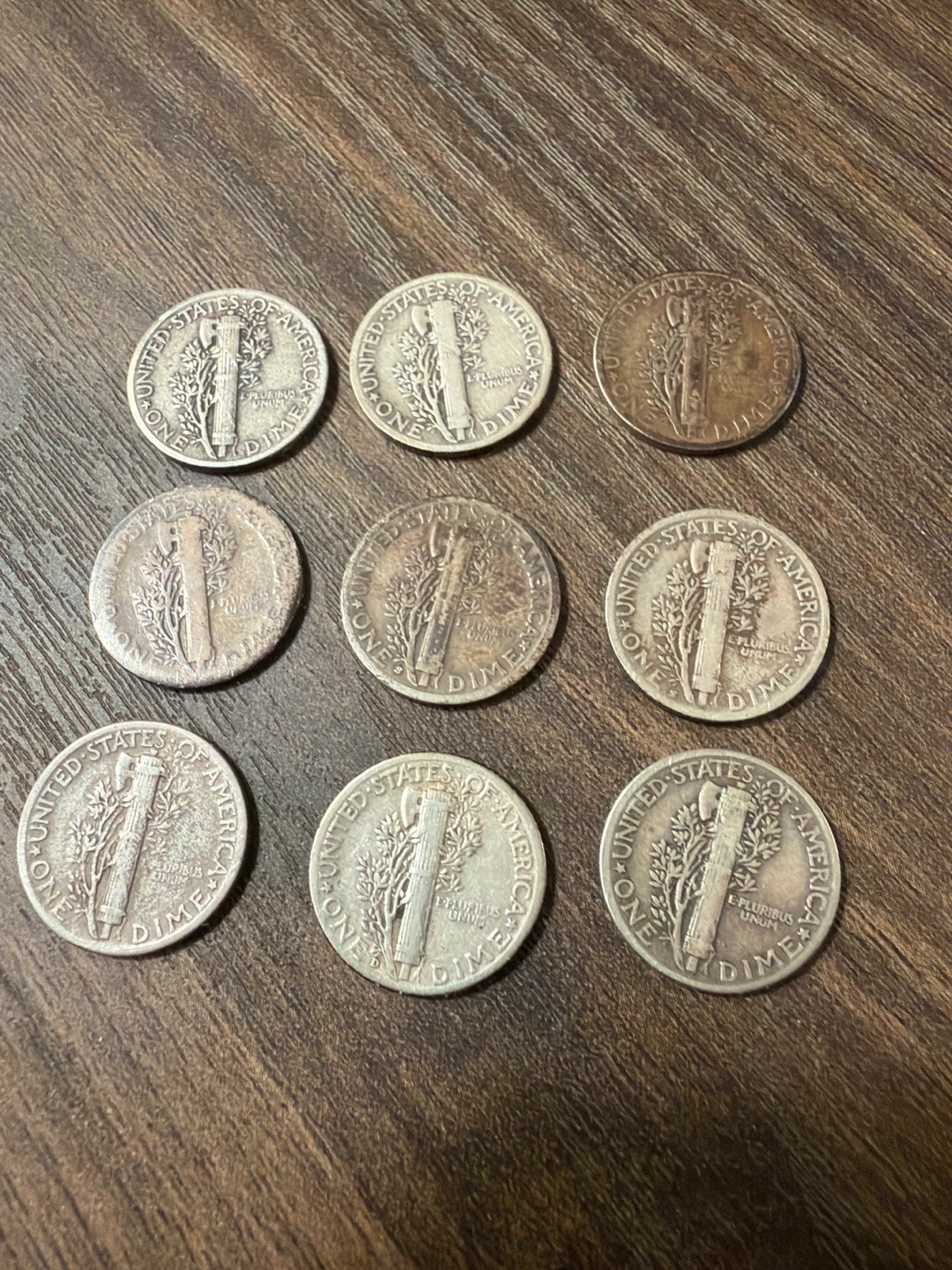 Mercury Dimes (9) - 90% Silver Coins - photo 2