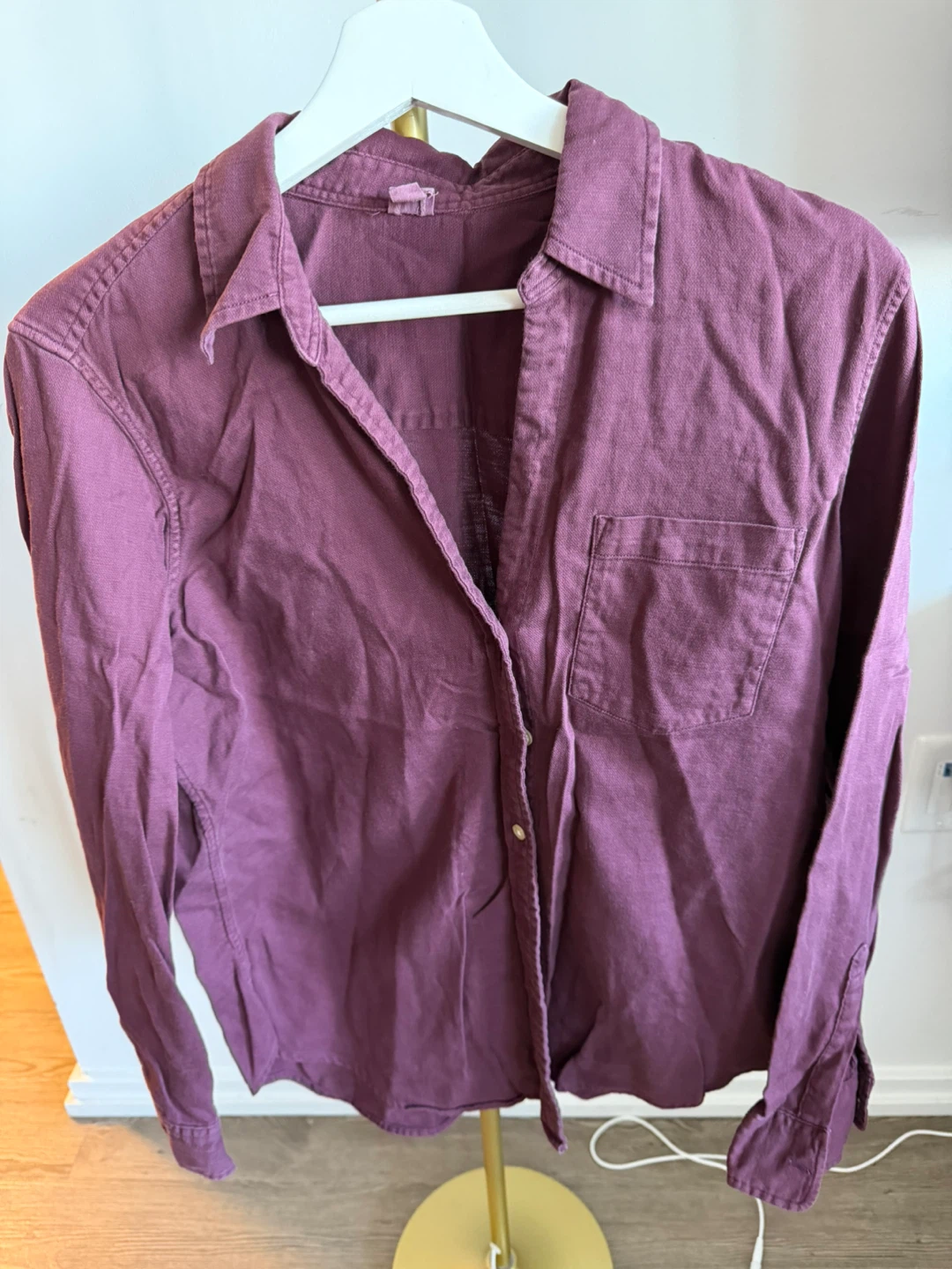 GAP Purple Long Sleeve Button-Up Shirt