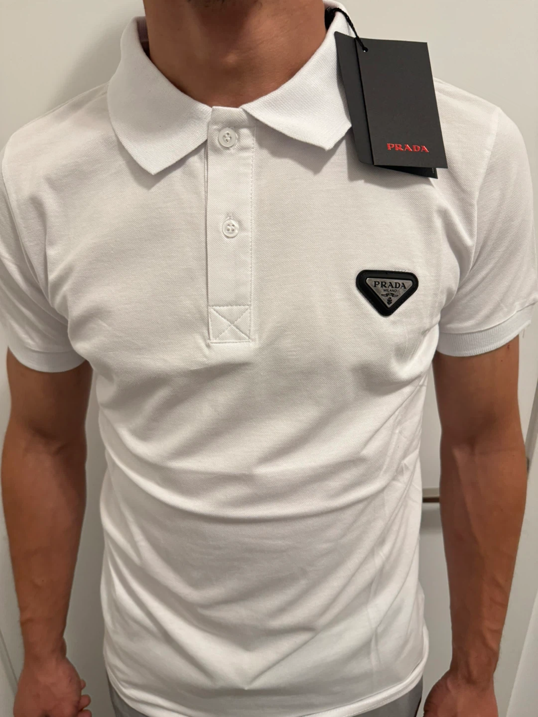 Prada White Polo Shirt
