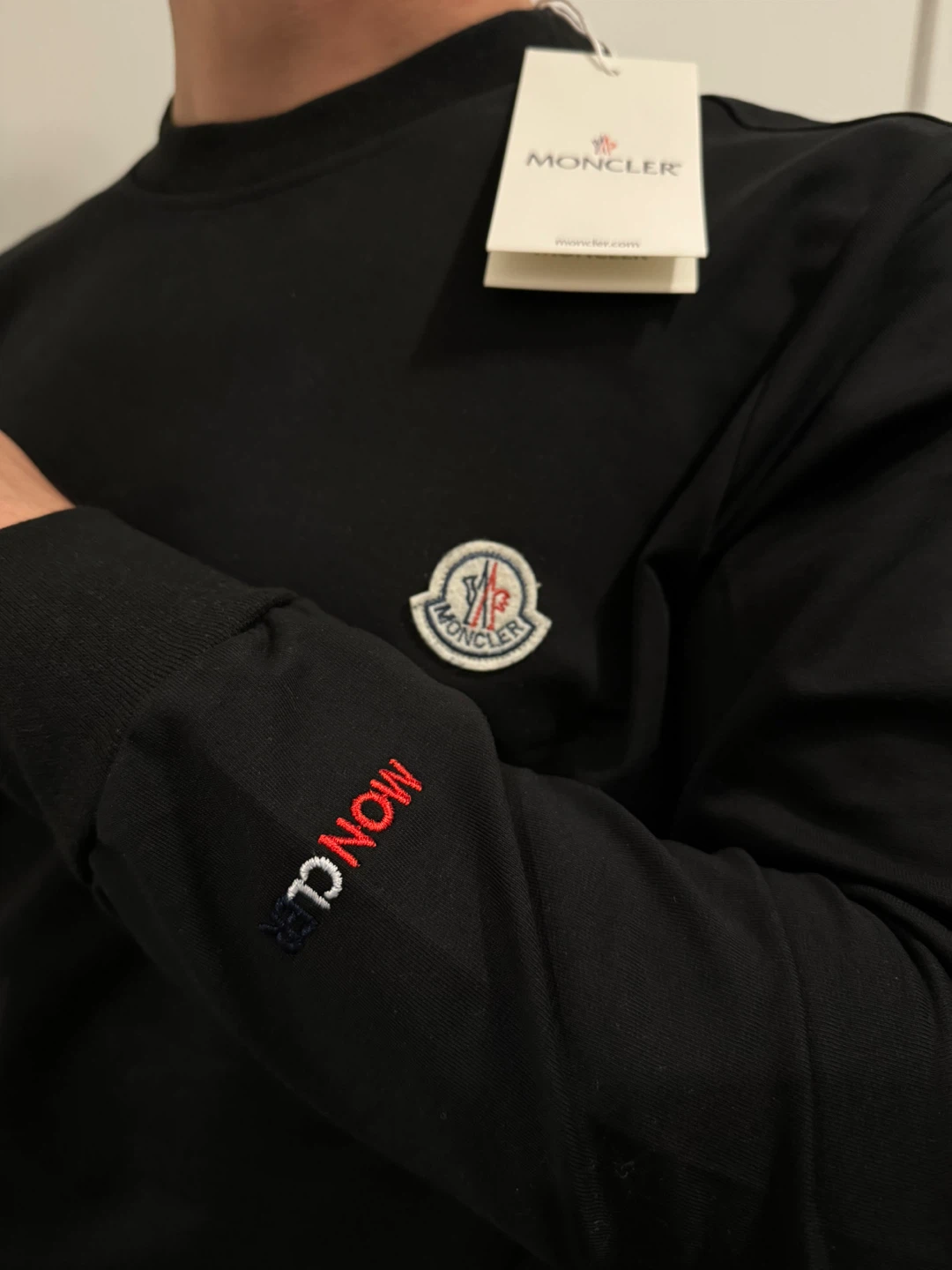 Moncler Long Sleeve Sweater white and black - photo 3