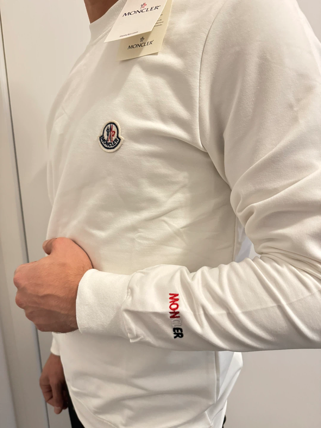 Moncler Long Sleeve Sweater white and black - photo 2