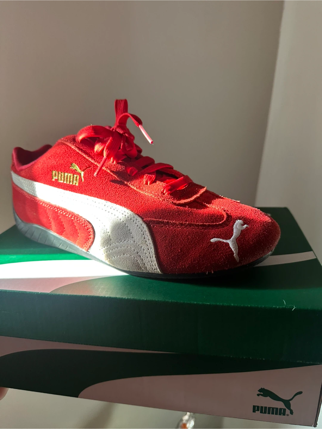 Puma Red Suede Sneakers