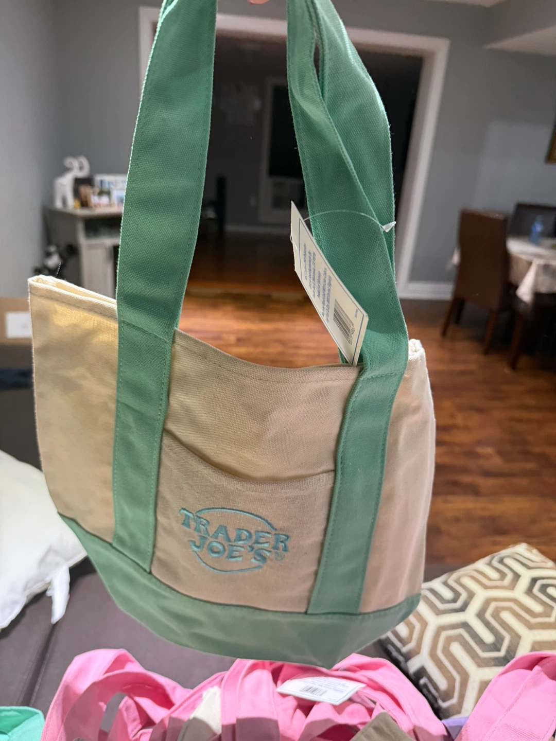 Trader Joe's Mini Pastel Canvas Tote Bag - photo 4