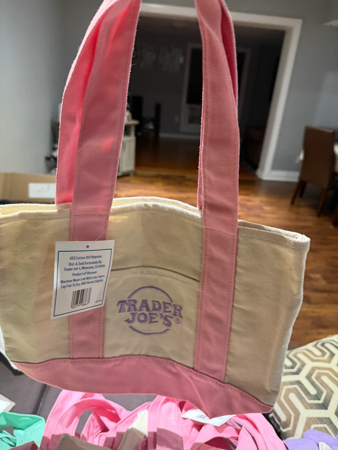 Trader Joe's Mini Pastel Canvas Tote Bag - photo 3
