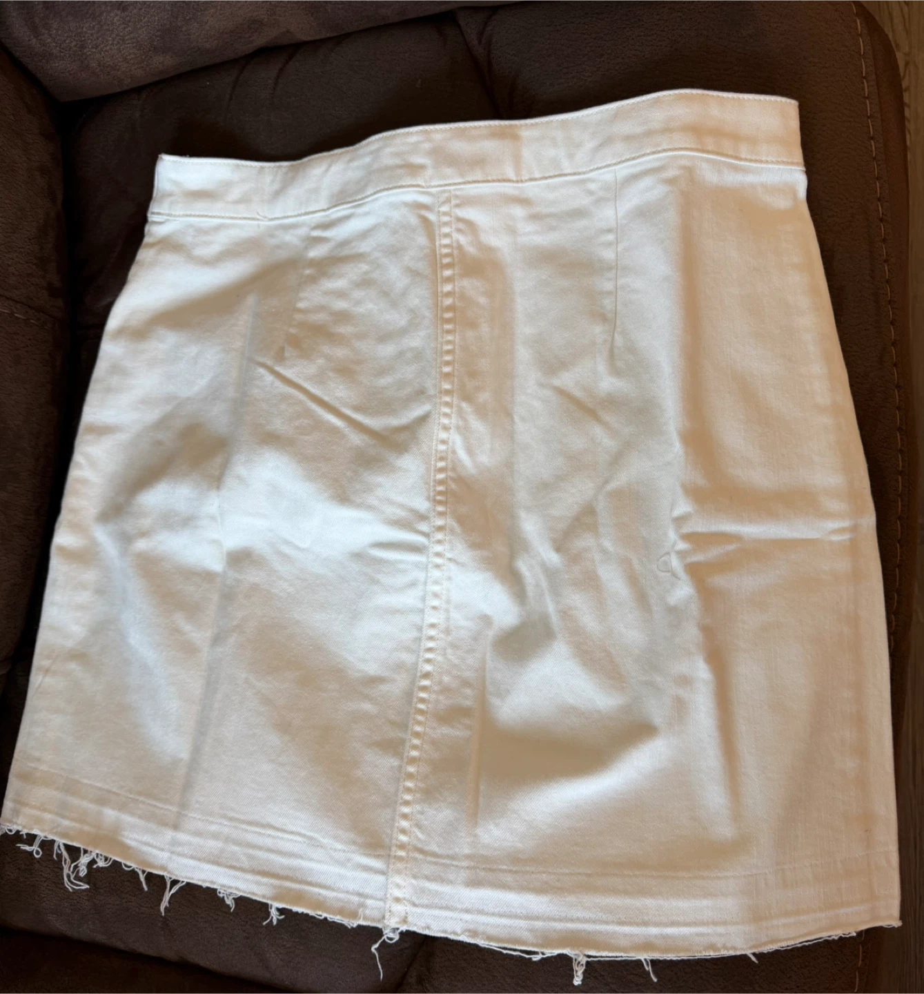 J. Crew White Lace-Up Denim Mini Skirt Size 30 - photo 2