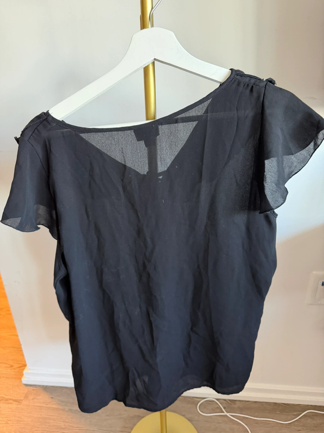 Women's Black Ruffled Blouse XL - photo 2