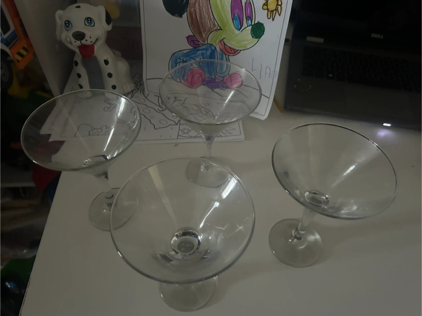 Set of 4 Clear Martini Glasses