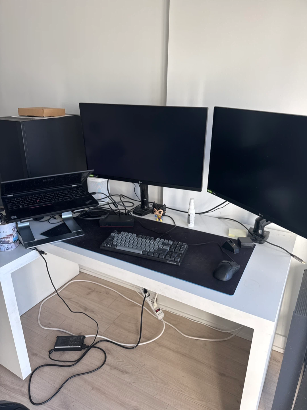 Desk with monitor stands