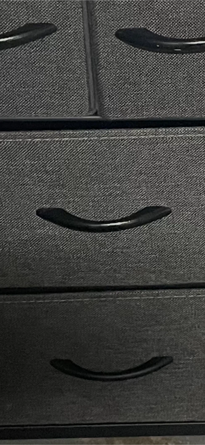 Small Gray Fabric Drawer Dresser with Black Frame - photo 3