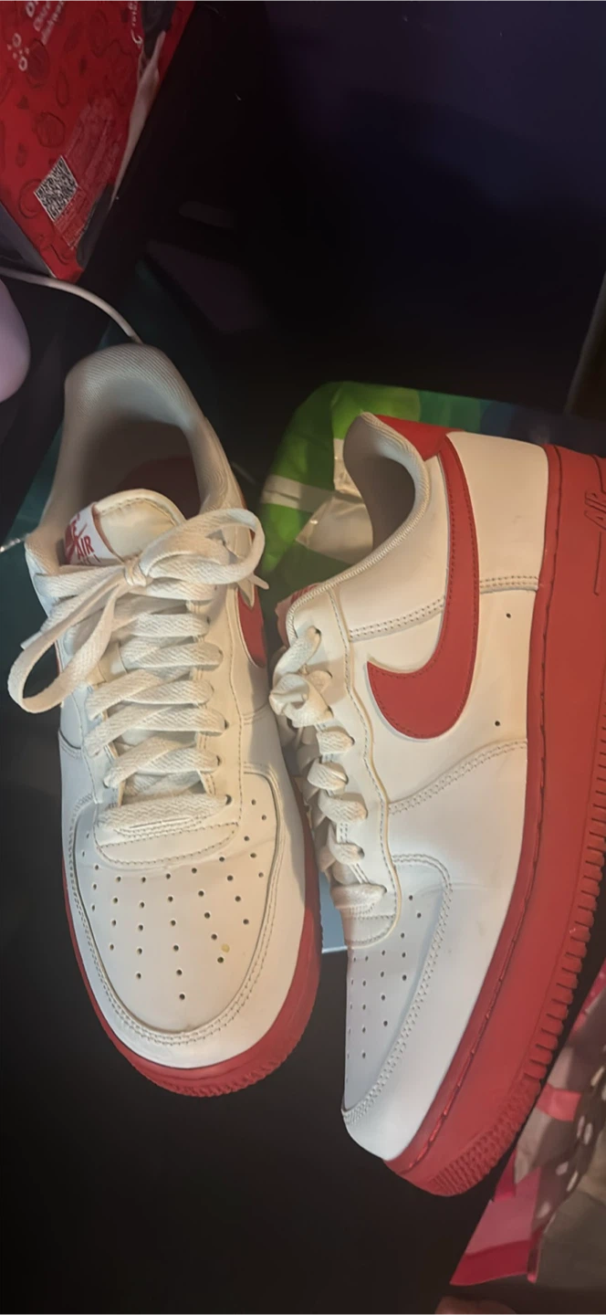 Nike Air Force 1 White/Red Sneakers - photo 2