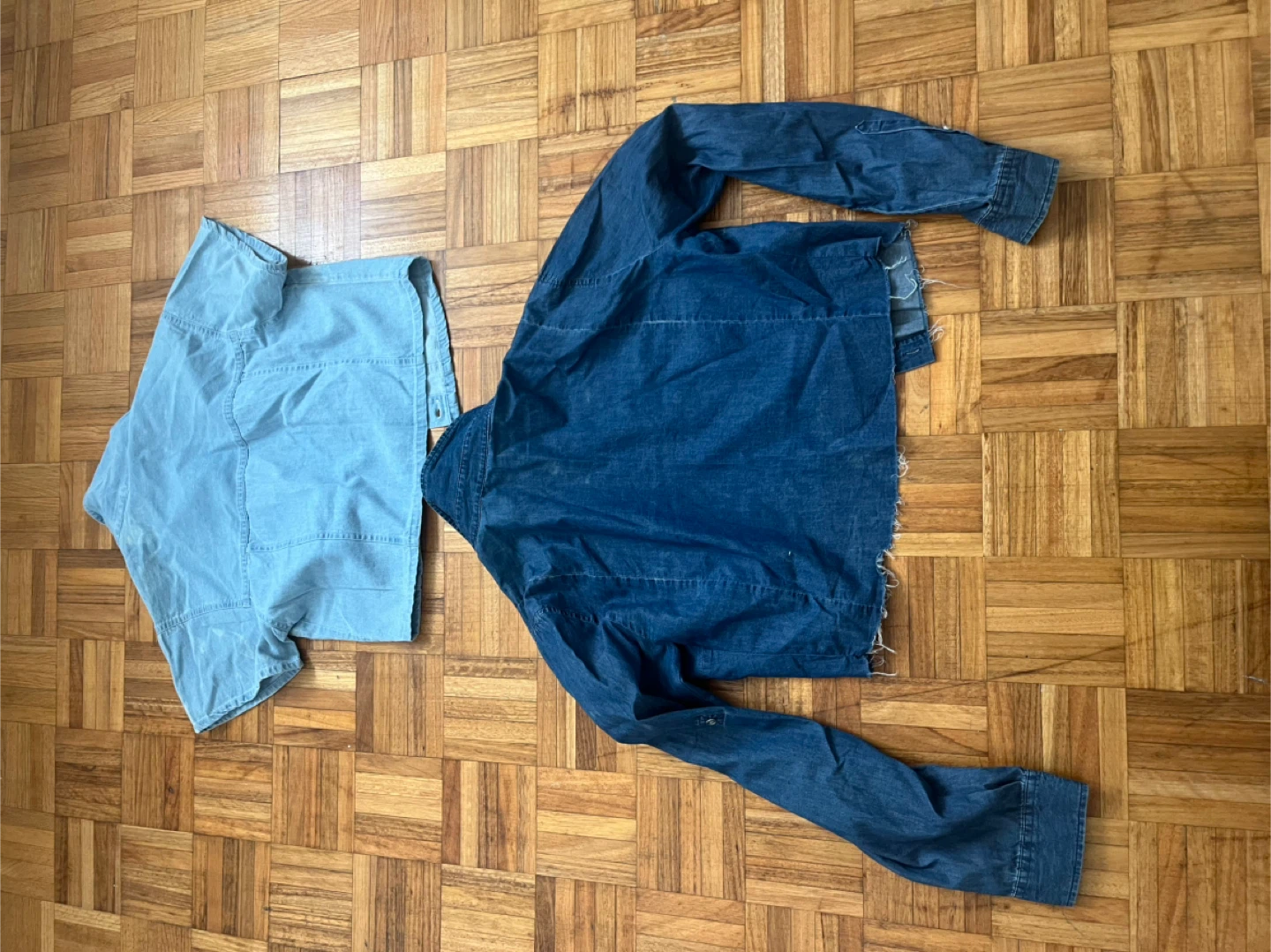 BOTH $30 Denim shirts- Short Sleeve and Long Sleeve - photo 2