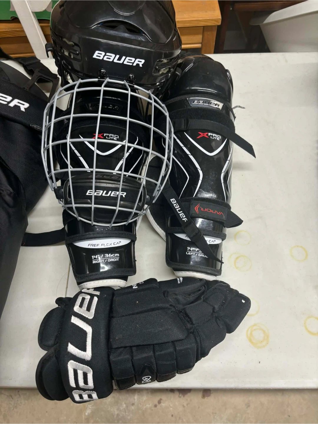 Bauer Hockey Gear Set - Skates, Pants, Gloves, Helmet, Pads
