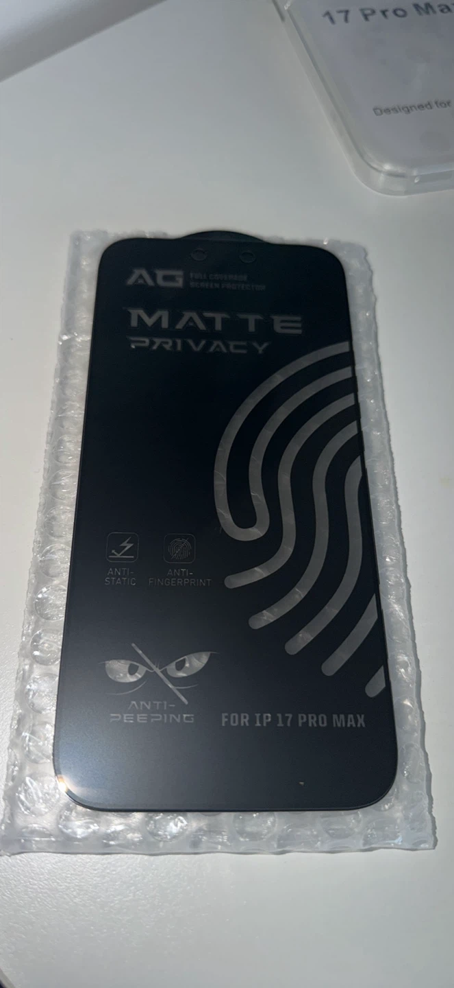 AG Matte Privacy Screen Protector for iPhone 17 Pro Max