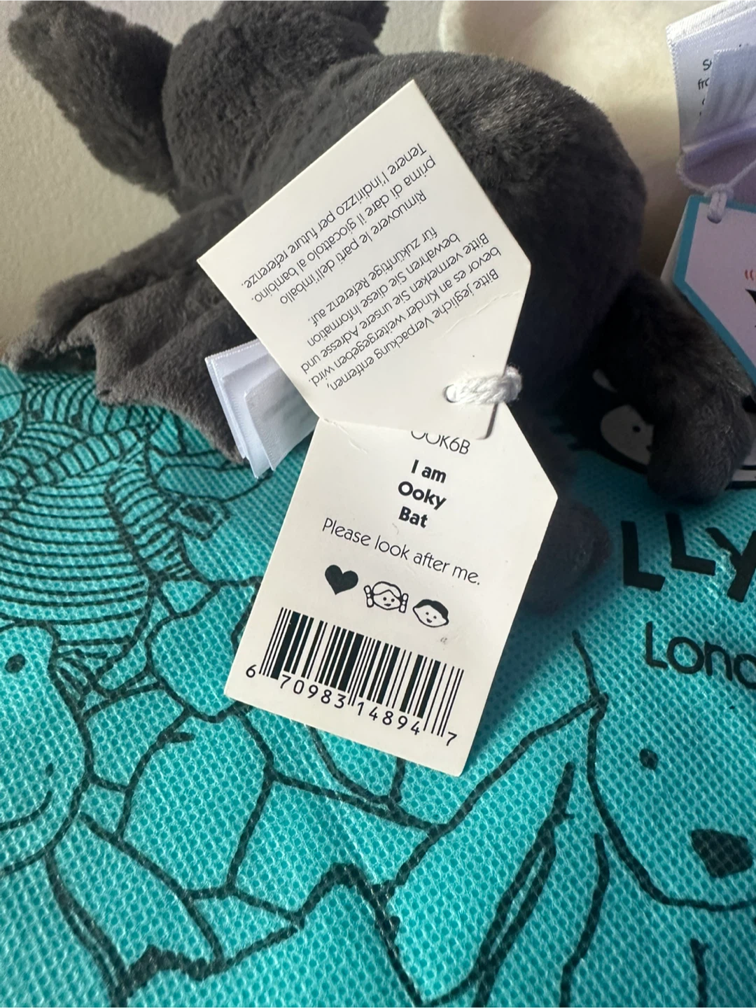 Jellycat Oooky Ghost & Ooky Bat Plush Toys - photo 3