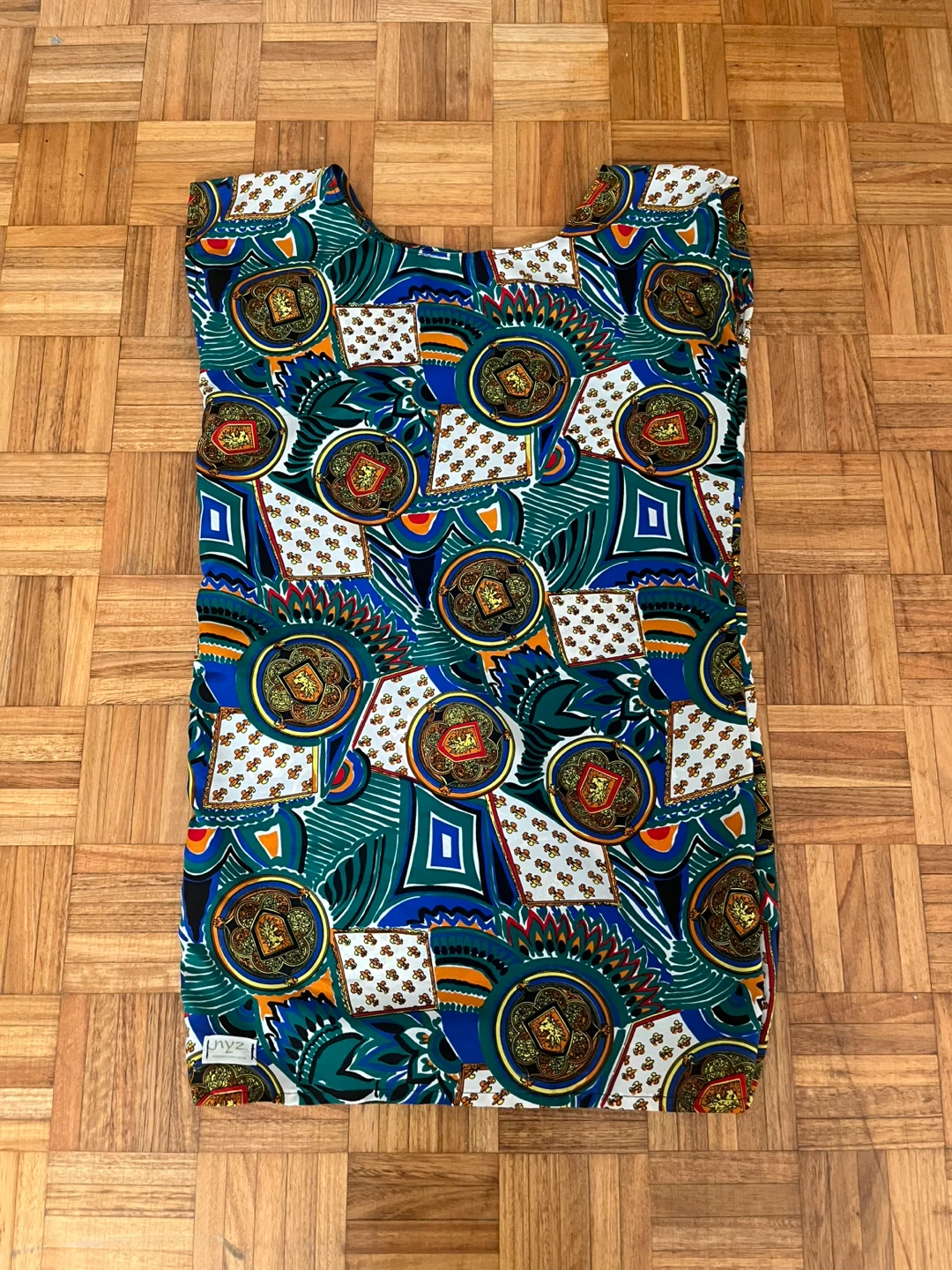 CUSTOM DESIGNED Vibrant Patterned  dresswith Tie Detail - photo 5